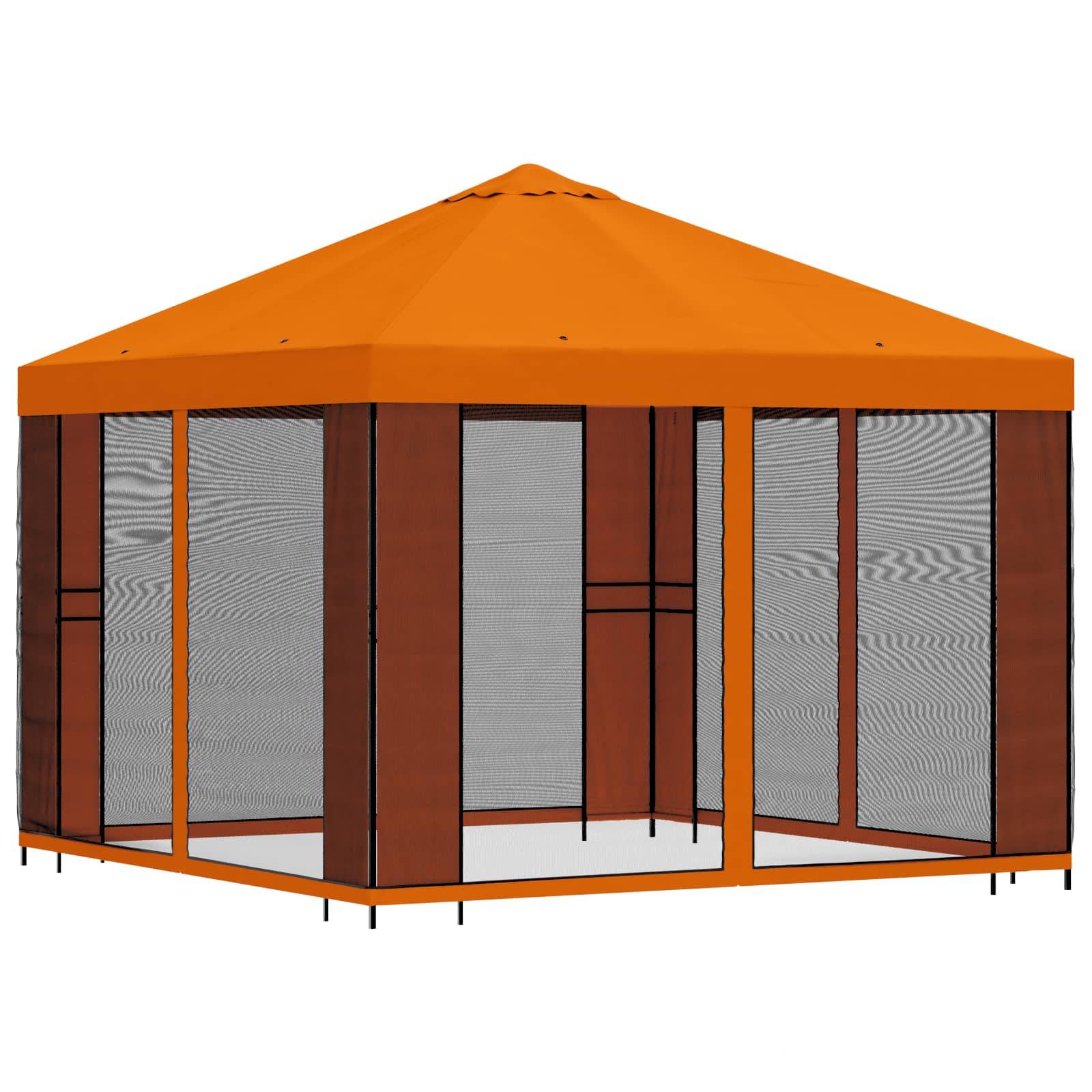 vidaXL Garten Pavillon mit Seitenwänden 3 x 3 m Orange