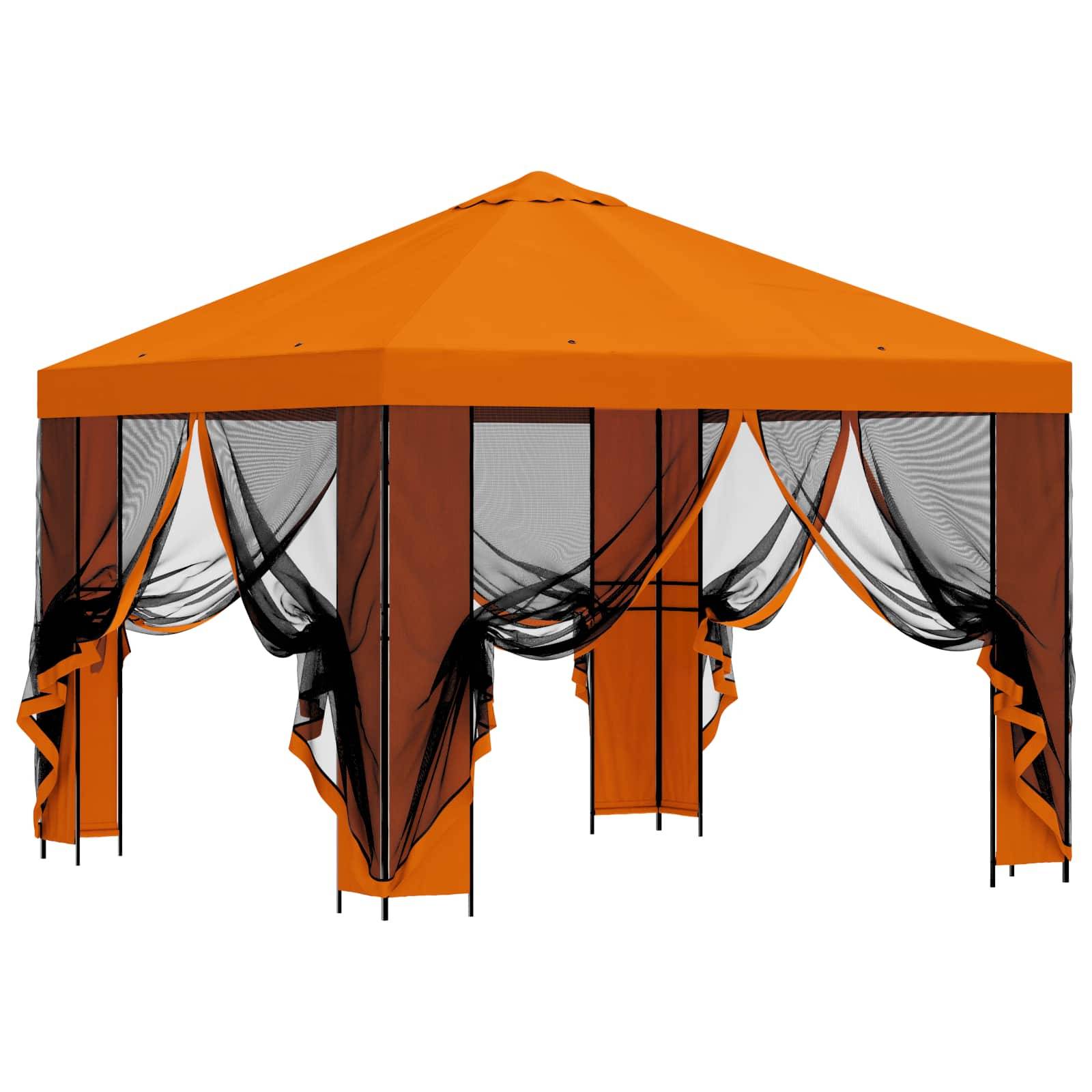 vidaXL Garten Pavillon mit Seitenwänden 3 x 3 m Orange