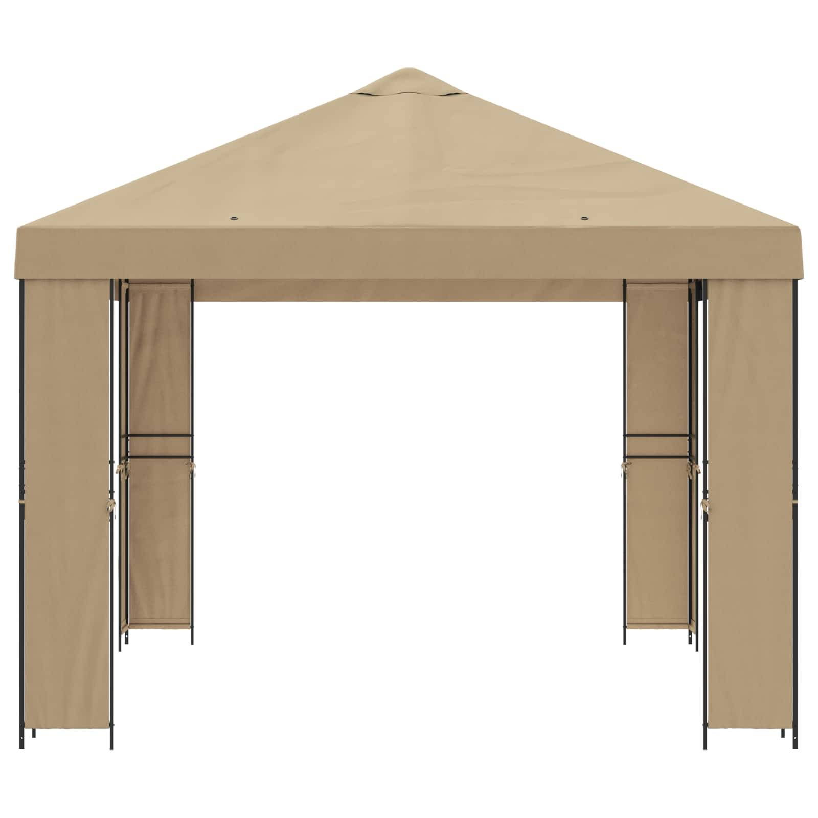 vidaXL Pavillon 4 x 3 m Beige Polyester und Stahl 190 gsm