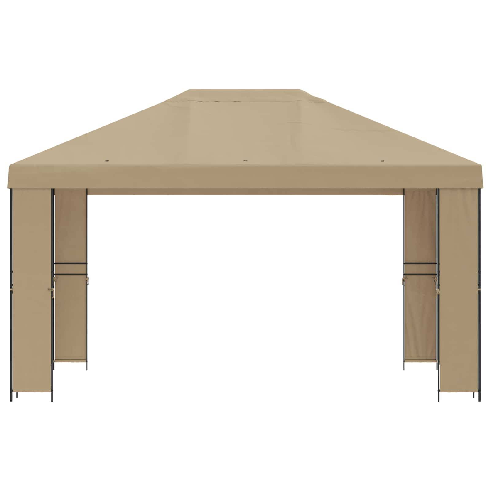 vidaXL Pavillon 4 x 3 m Beige Polyester und Stahl 190 gsm