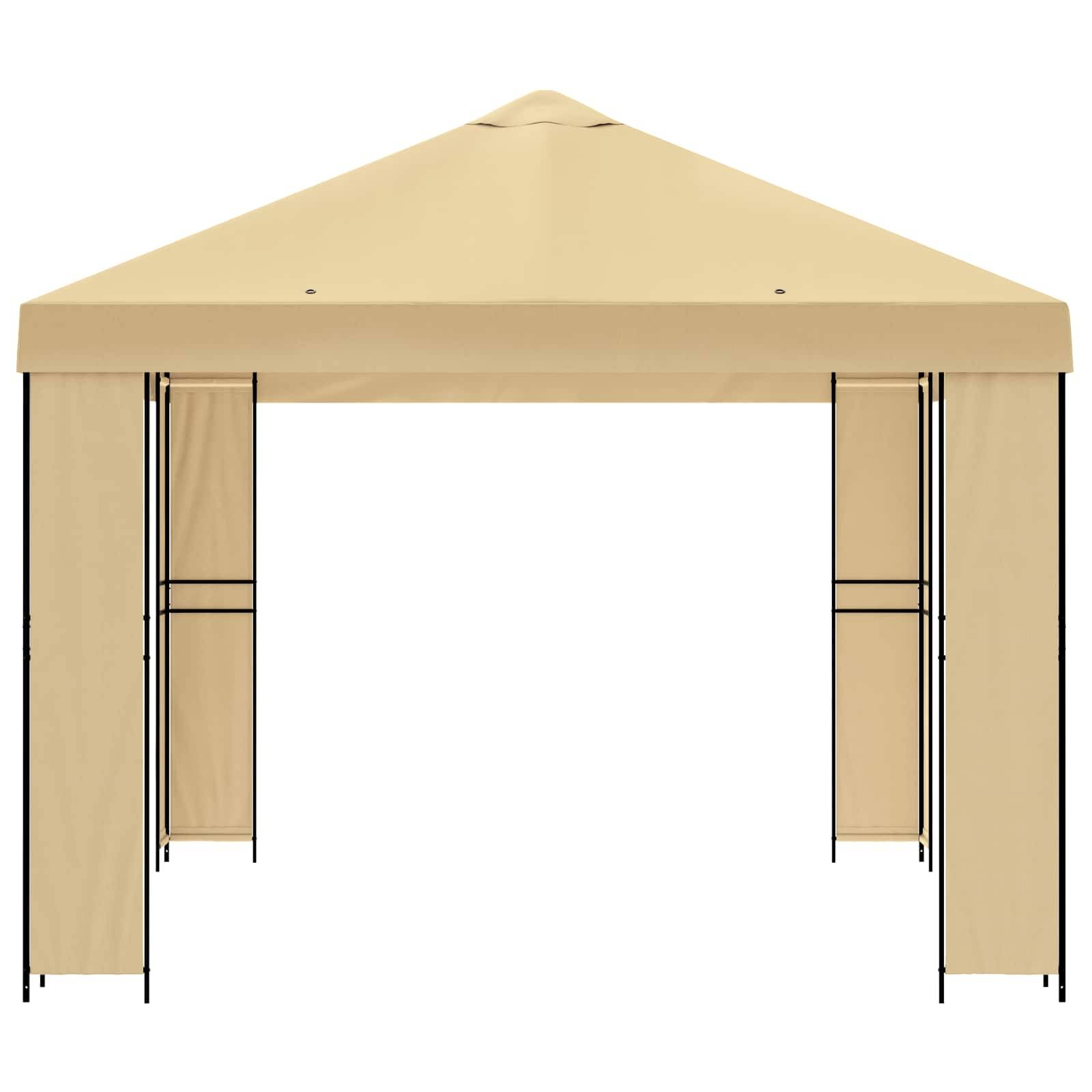 vidaXL Pavillon 4 x 3 m Creme Polyester und Stahl 190