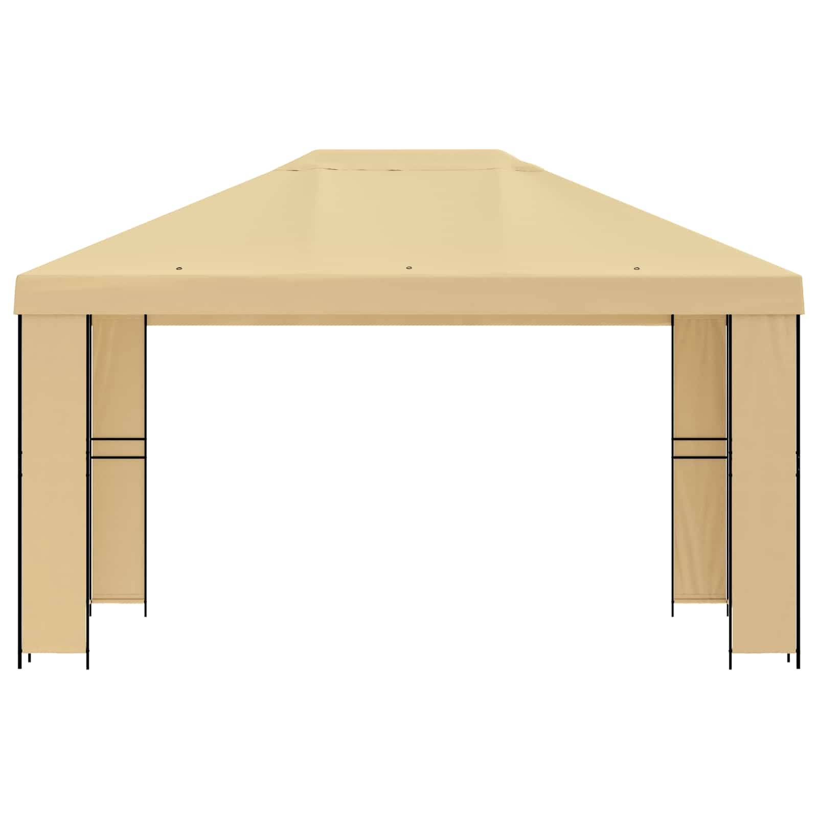 vidaXL Pavillon 4 x 3 m Creme Polyester und Stahl 190