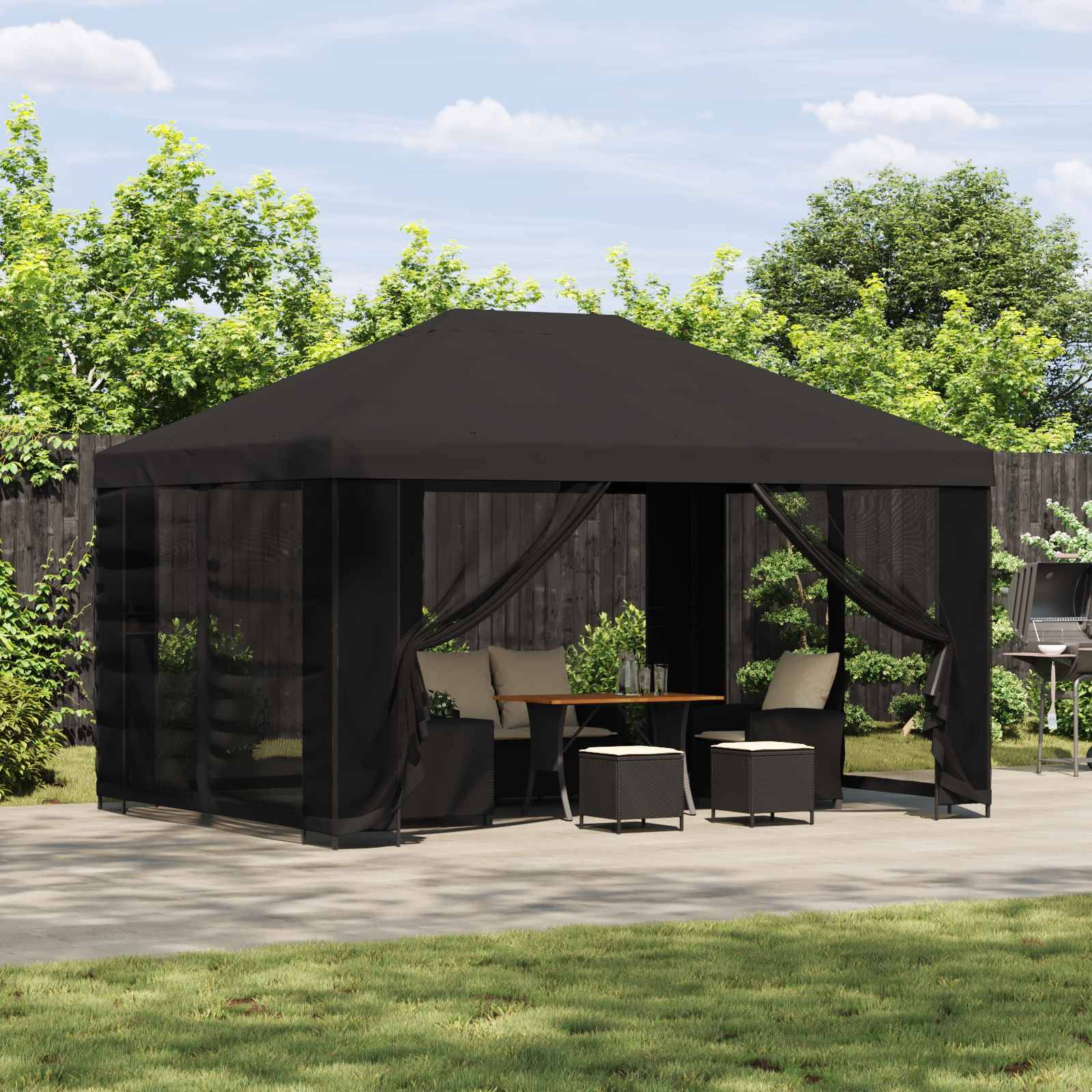 vidaXL Pavillon 4 x 3 m Anthrazit Polyester und Stahl 190