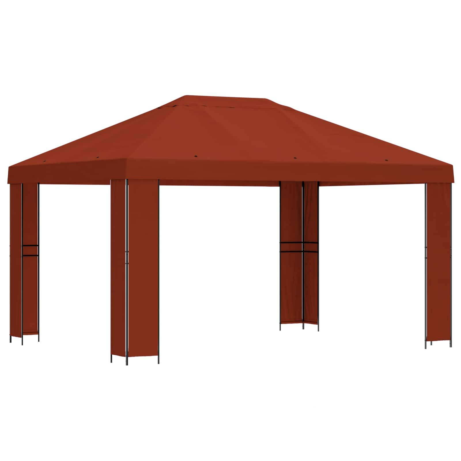 vidaXL Pavillon 4 x 3 m Terrakotta Polyester und Stahl 190