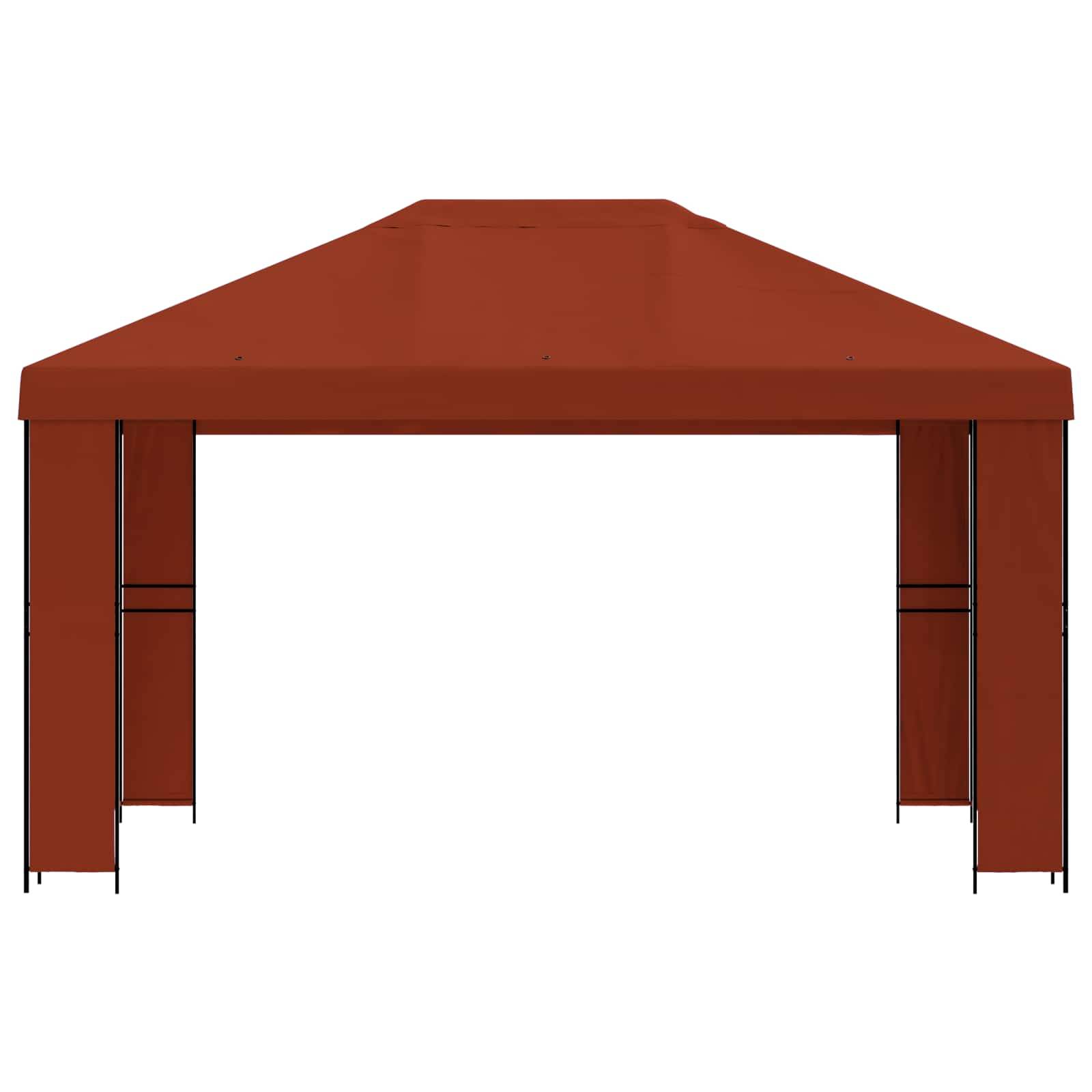 vidaXL Pavillon 4 x 3 m Terrakotta Polyester und Stahl 190