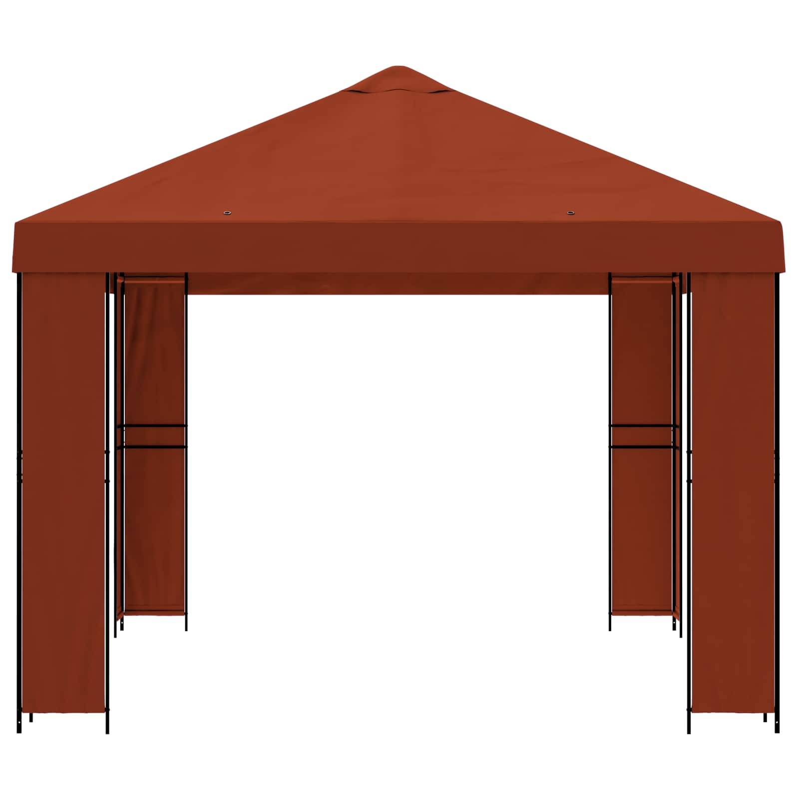vidaXL Pavillon 4 x 3 m Terrakotta Polyester und Stahl 190