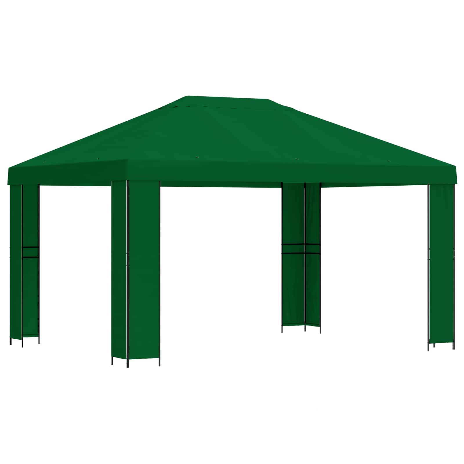 vidaXL Pavillon 4 x 3 m Grün Polyester und Stahl 190