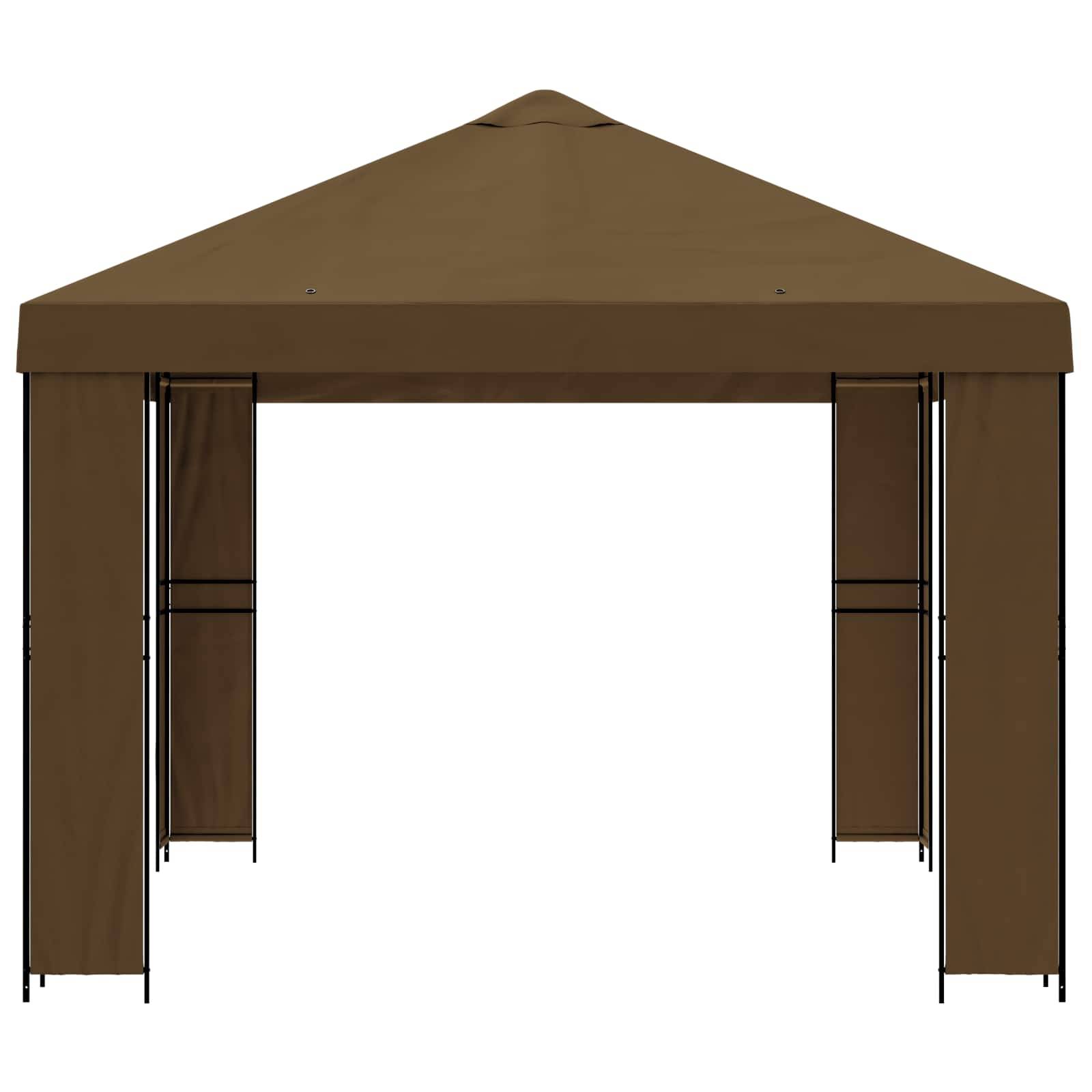 vidaXL Pavillon 4 x 3 m Taupe Polyester und Stahl 190
