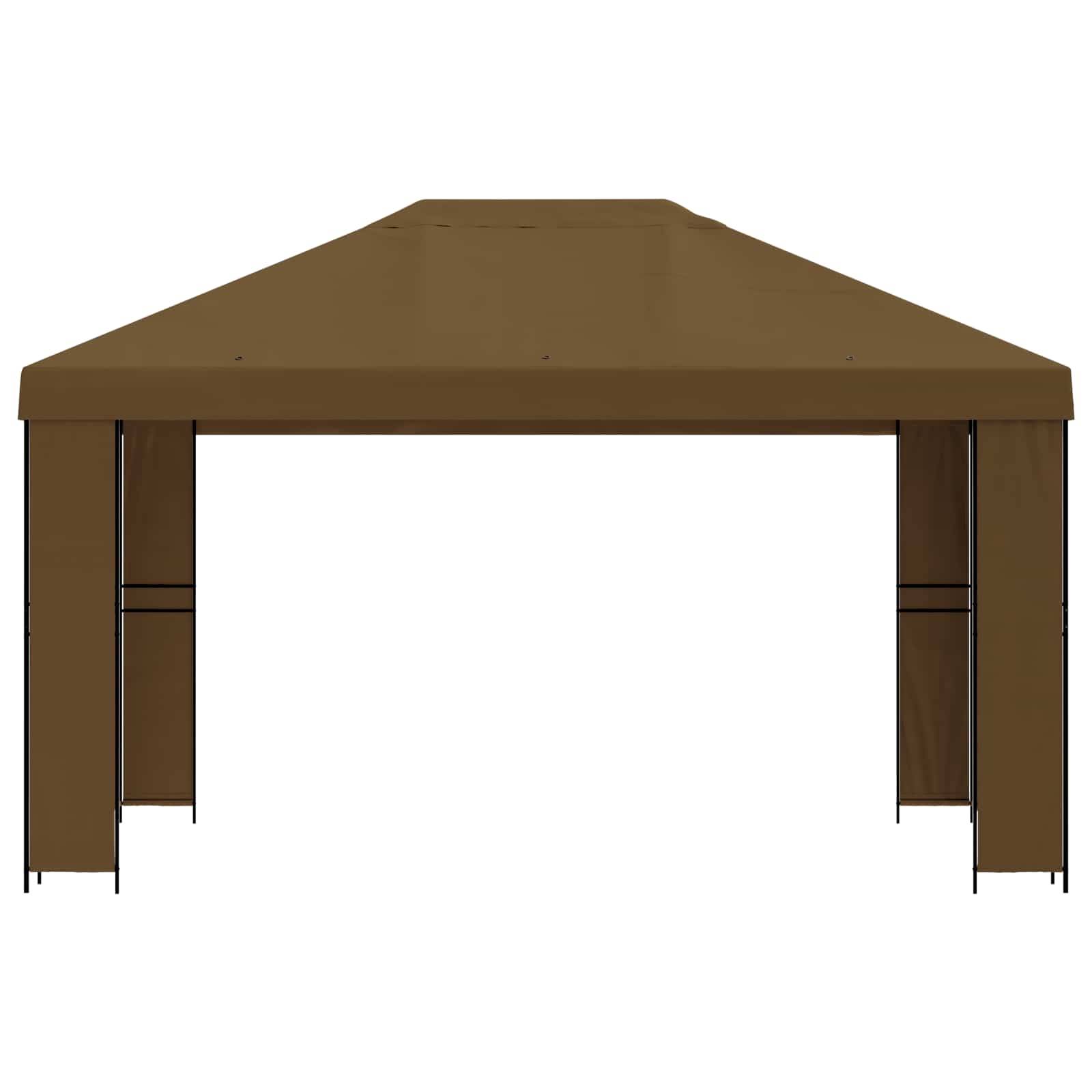 vidaXL Pavillon 4 x 3 m Taupe Polyester und Stahl 190