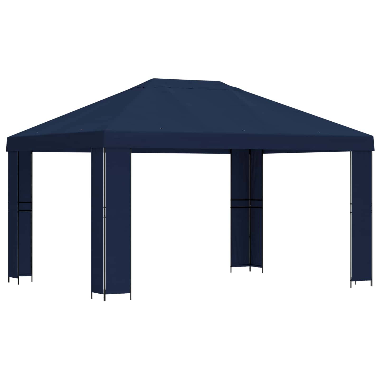 vidaXL Pavillon 4 x 3 m Blau Polyester und Stahl 190