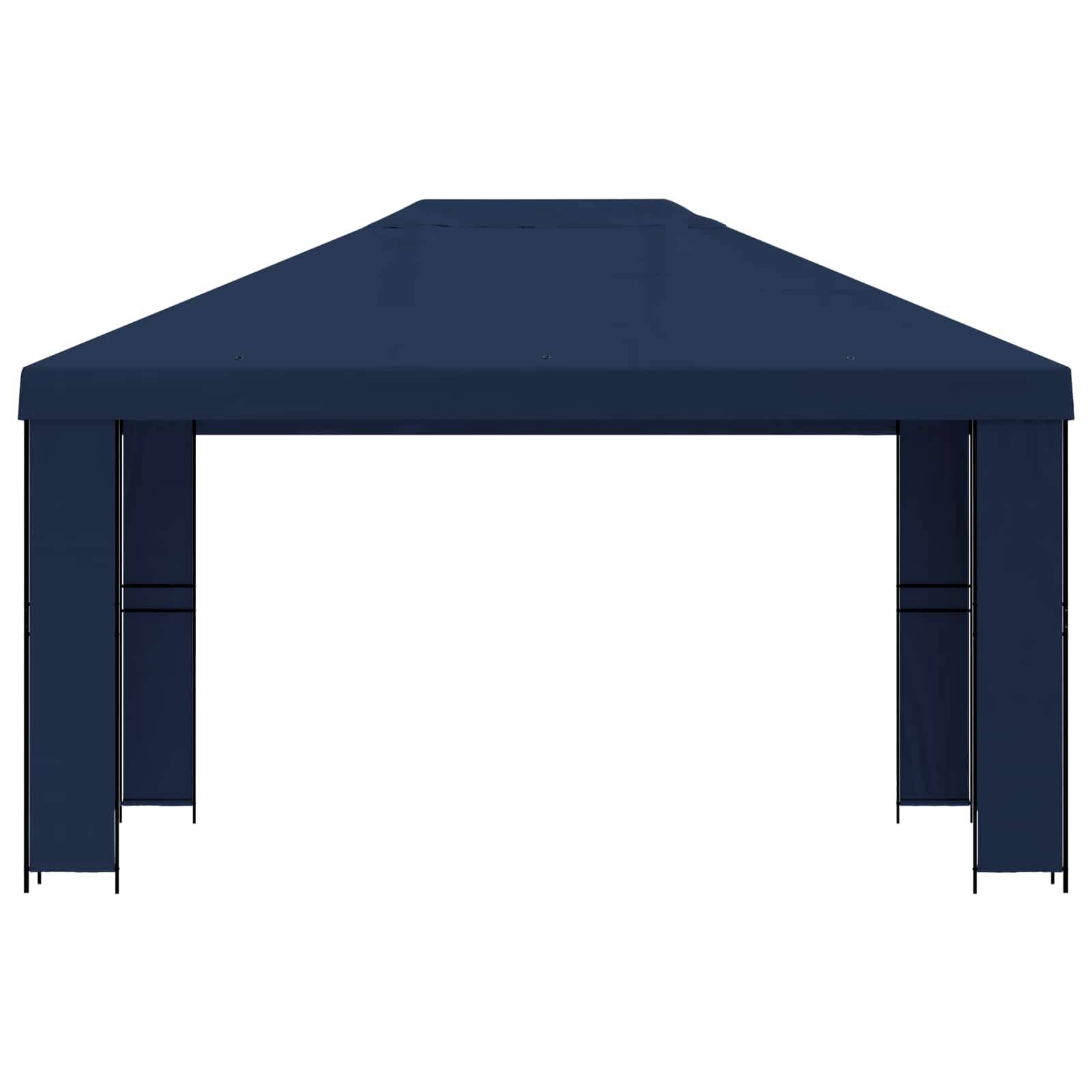 vidaXL Pavillon 4 x 3 m Blau Polyester und Stahl 190