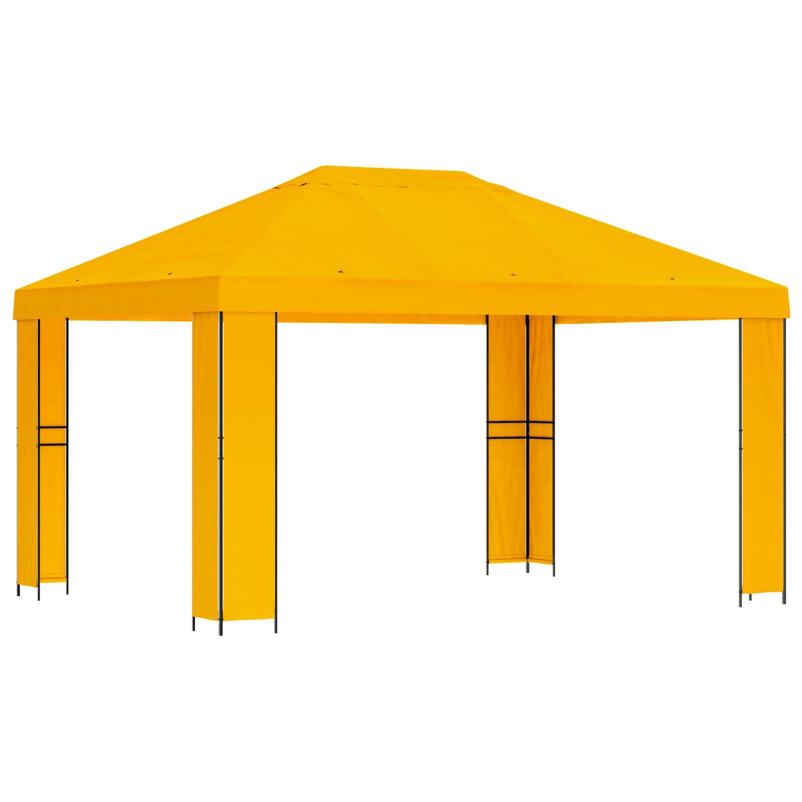 vidaXL Pavillon 4 x 3 m Gelb Polyester und Stahl 190