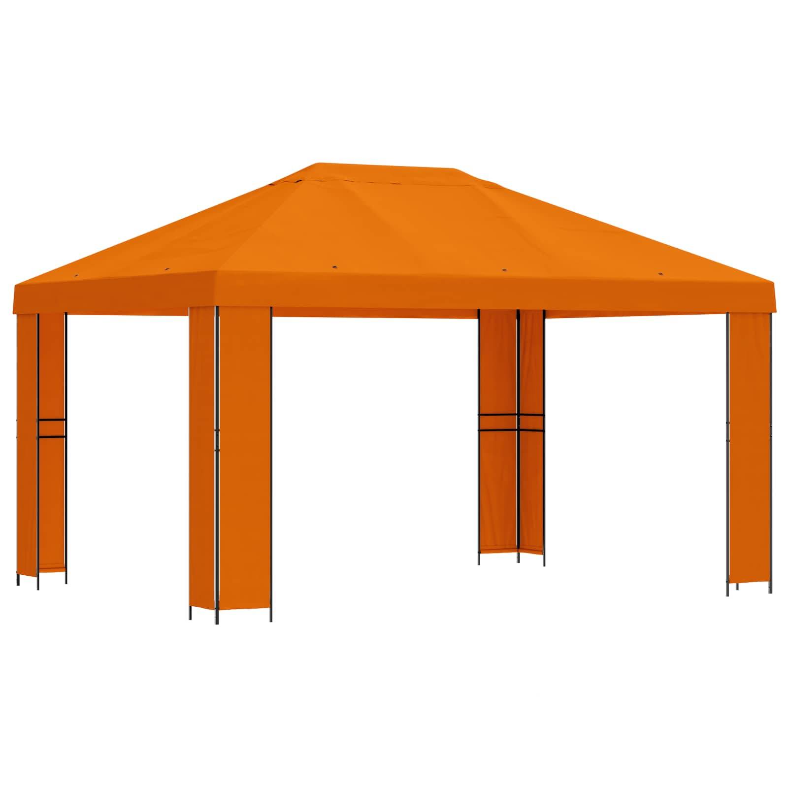 vidaXL Pavillon 4 x 3 m Orange Polyester und Stahl 190