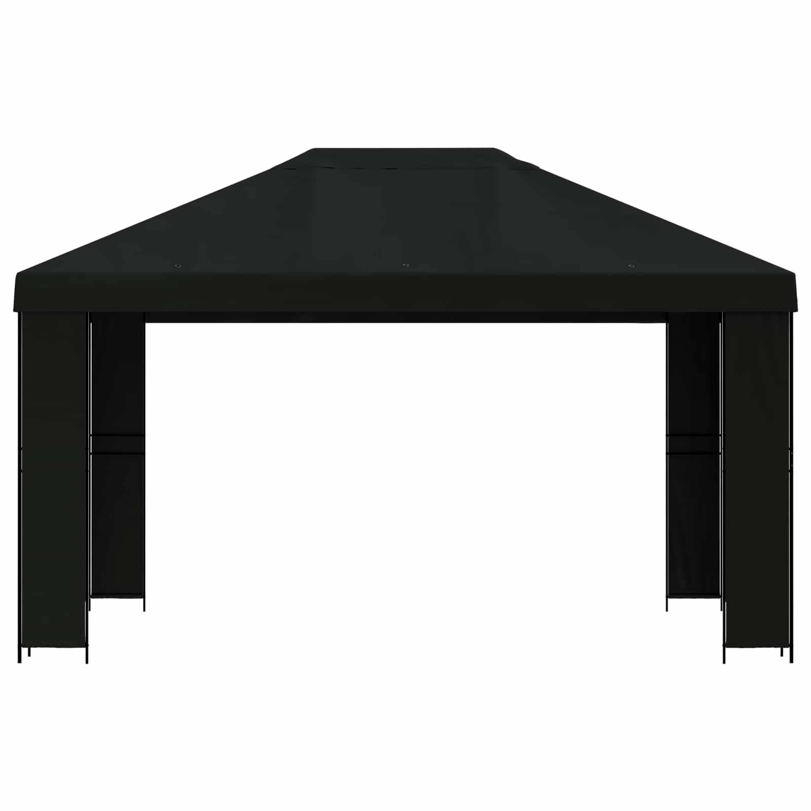 vidaXL Pavillon 4 x 3 m Schwarz Polyester und Stahl 190