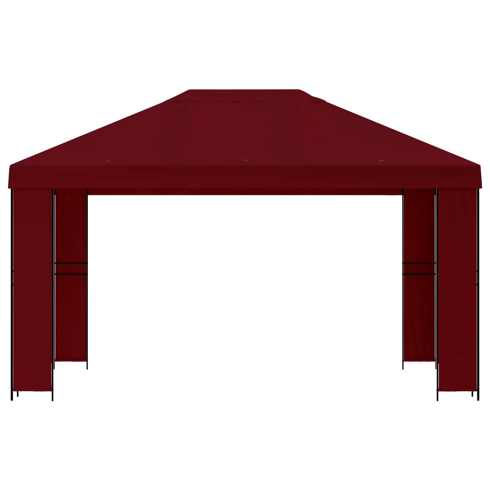 vidaXL Pavillon 4 x 3 m Bordeauxrot Polyester und Stahl 190