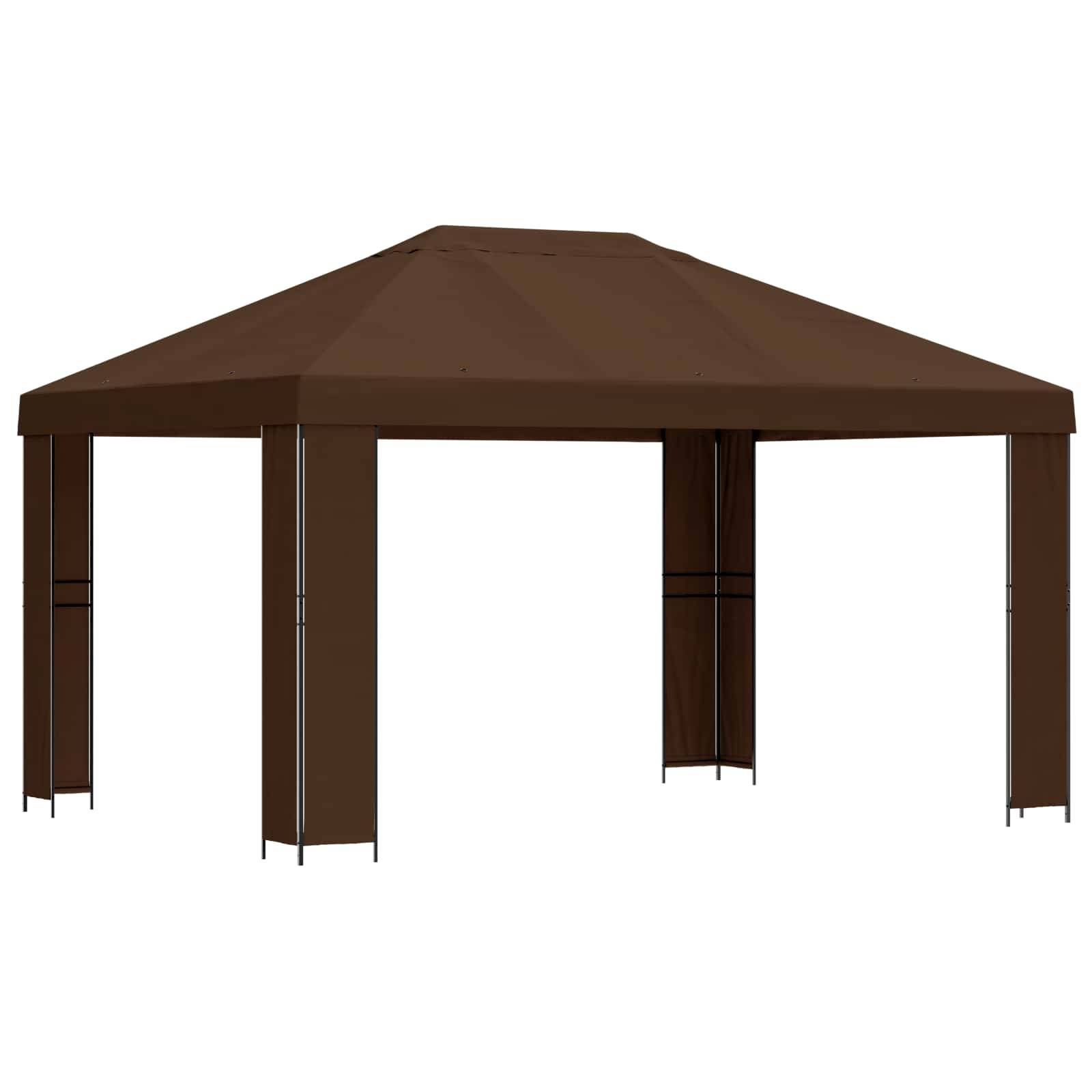 vidaXL Pavillon 4 x 3 m Braun Polyester und Stahl 190