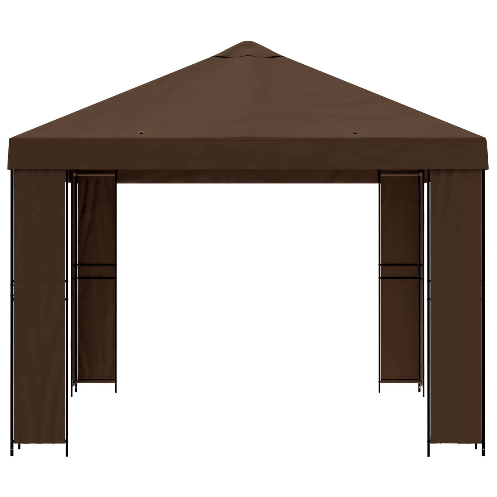 vidaXL Pavillon 4 x 3 m Braun Polyester und Stahl 190