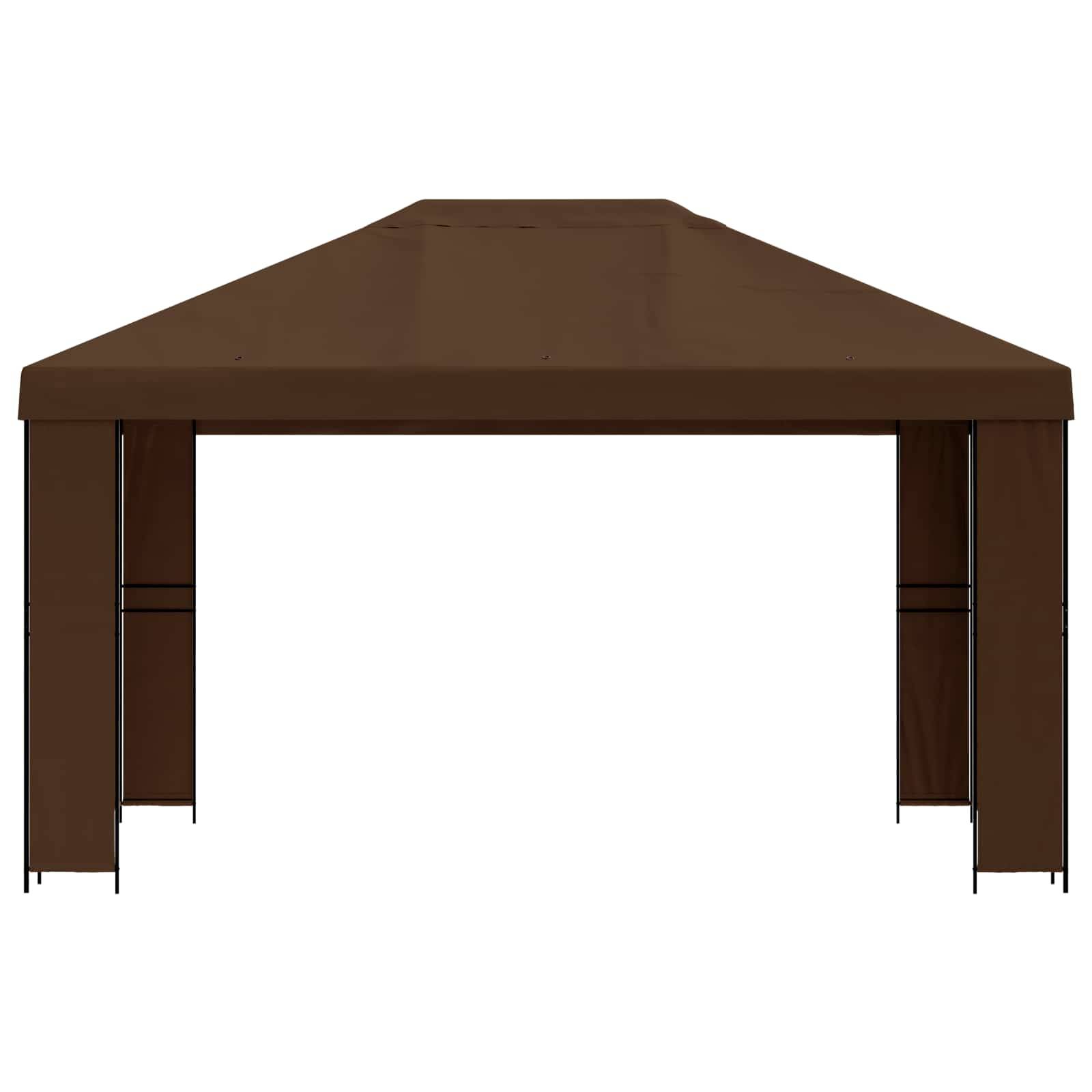 vidaXL Pavillon 4 x 3 m Braun Polyester und Stahl 190