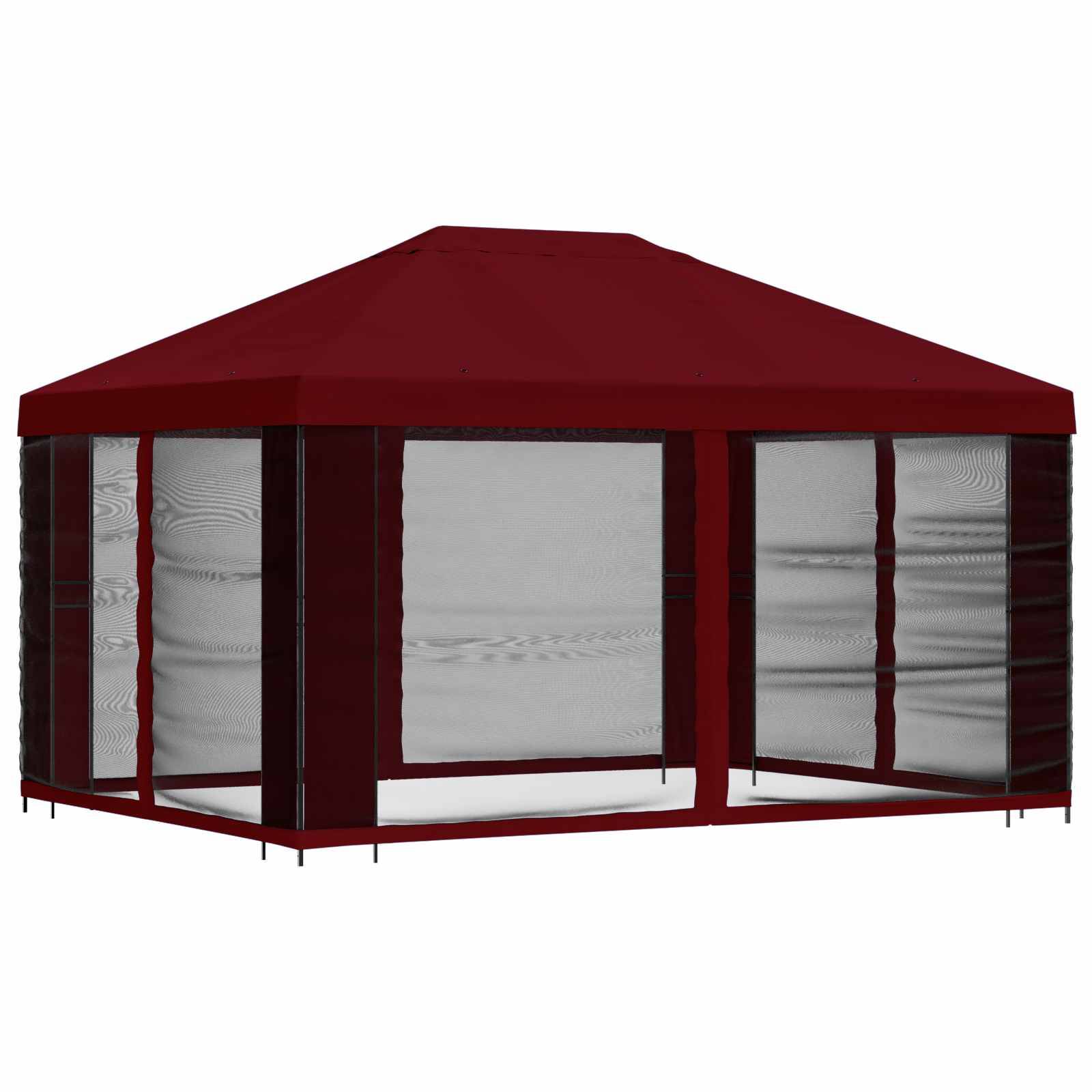 vidaXL Garten Pavillon mit Seitenwänden 4 x 3 m Bordeauxrot