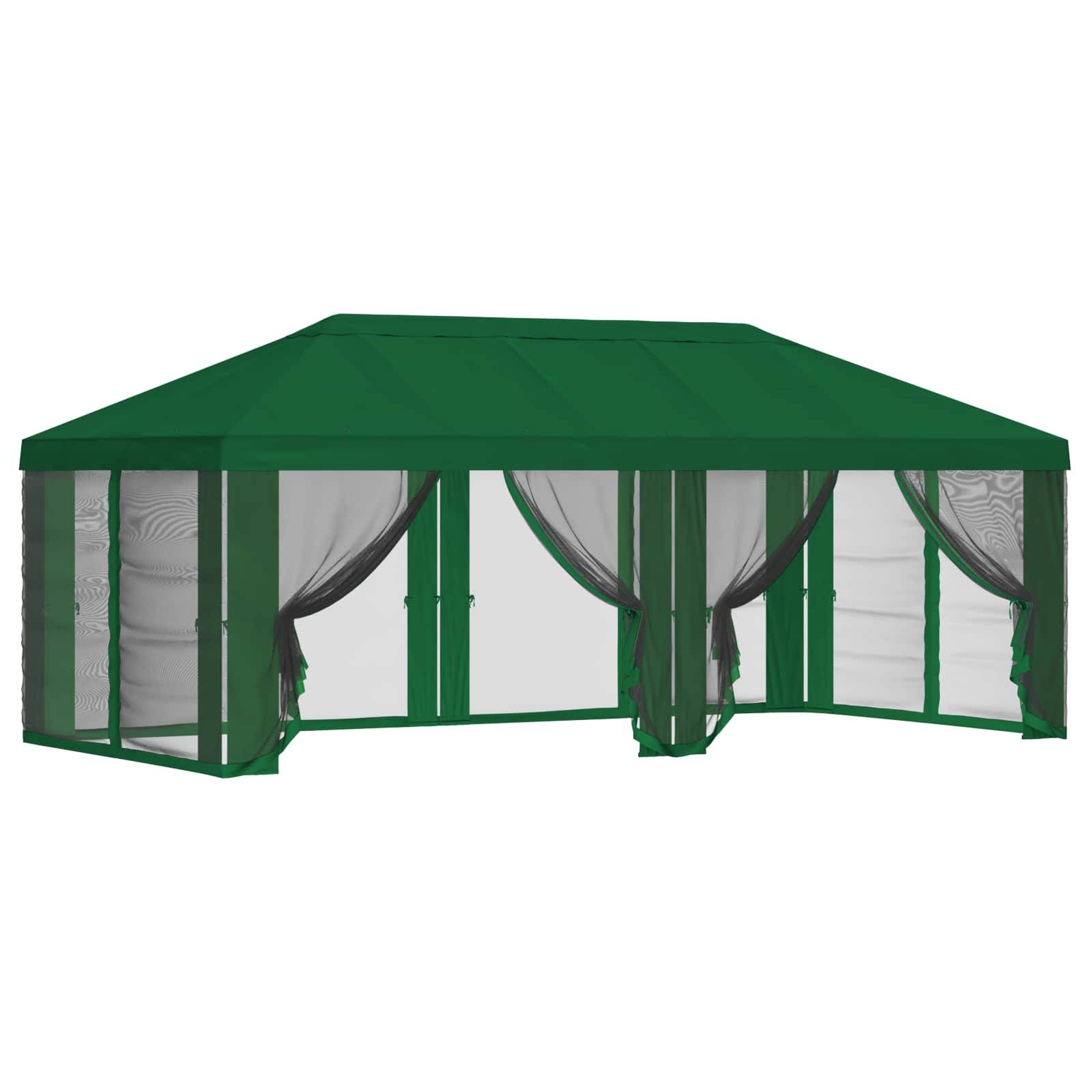 vidaXL Pavillon Dach mit Seitenwänden 6 x 3 m Grün Polyester 190