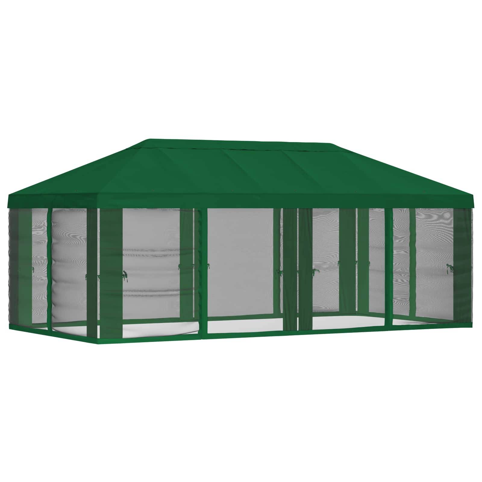 vidaXL Pavillon Dach mit Seitenwänden 6 x 3 m Grün Polyester 190