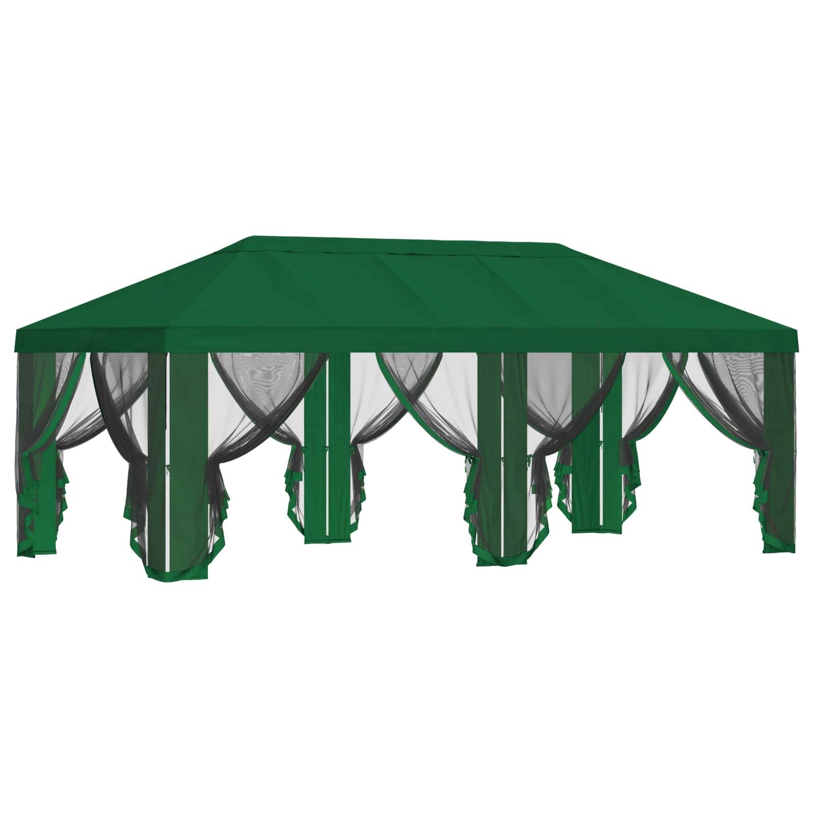 vidaXL Pavillon Dach mit Seitenwänden 6 x 3 m Grün Polyester 190