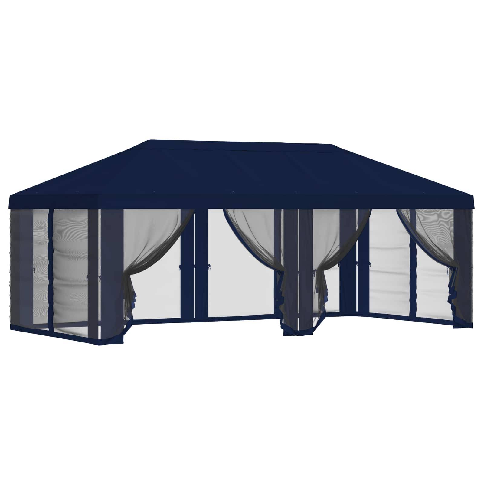 vidaXL Pavillon Dach mit Seitenwänden 6 x 3 m Blau Polyester 190