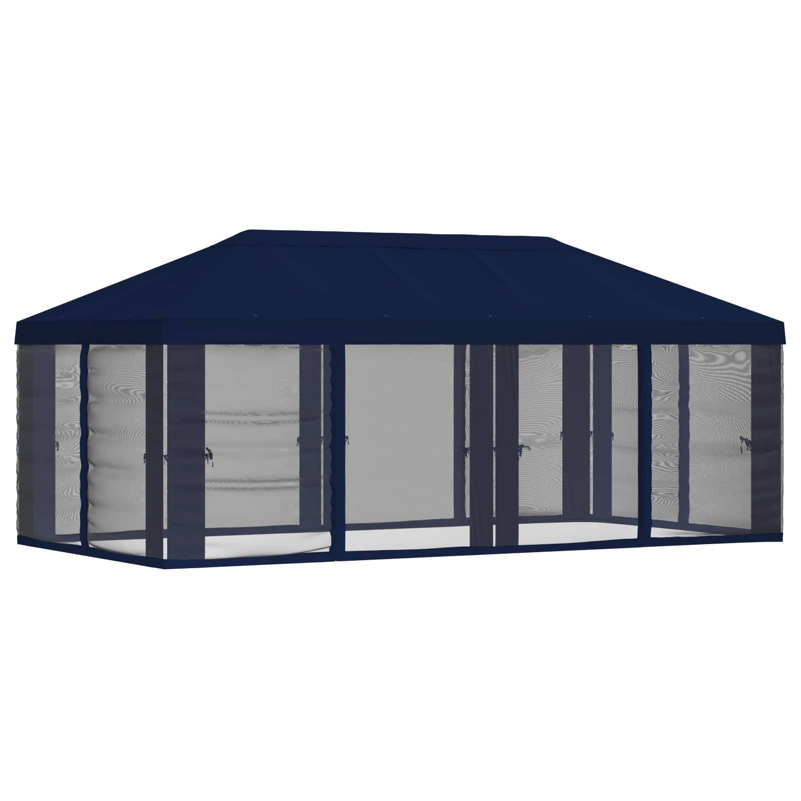 vidaXL Pavillon Dach mit Seitenwänden 6 x 3 m Blau Polyester 190