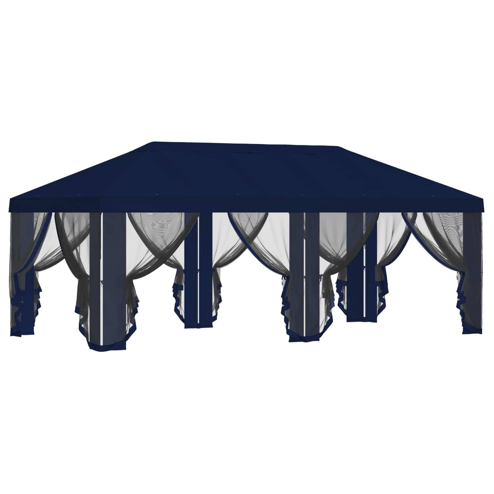 vidaXL Pavillon Dach mit Seitenwänden 6 x 3 m Blau Polyester 190