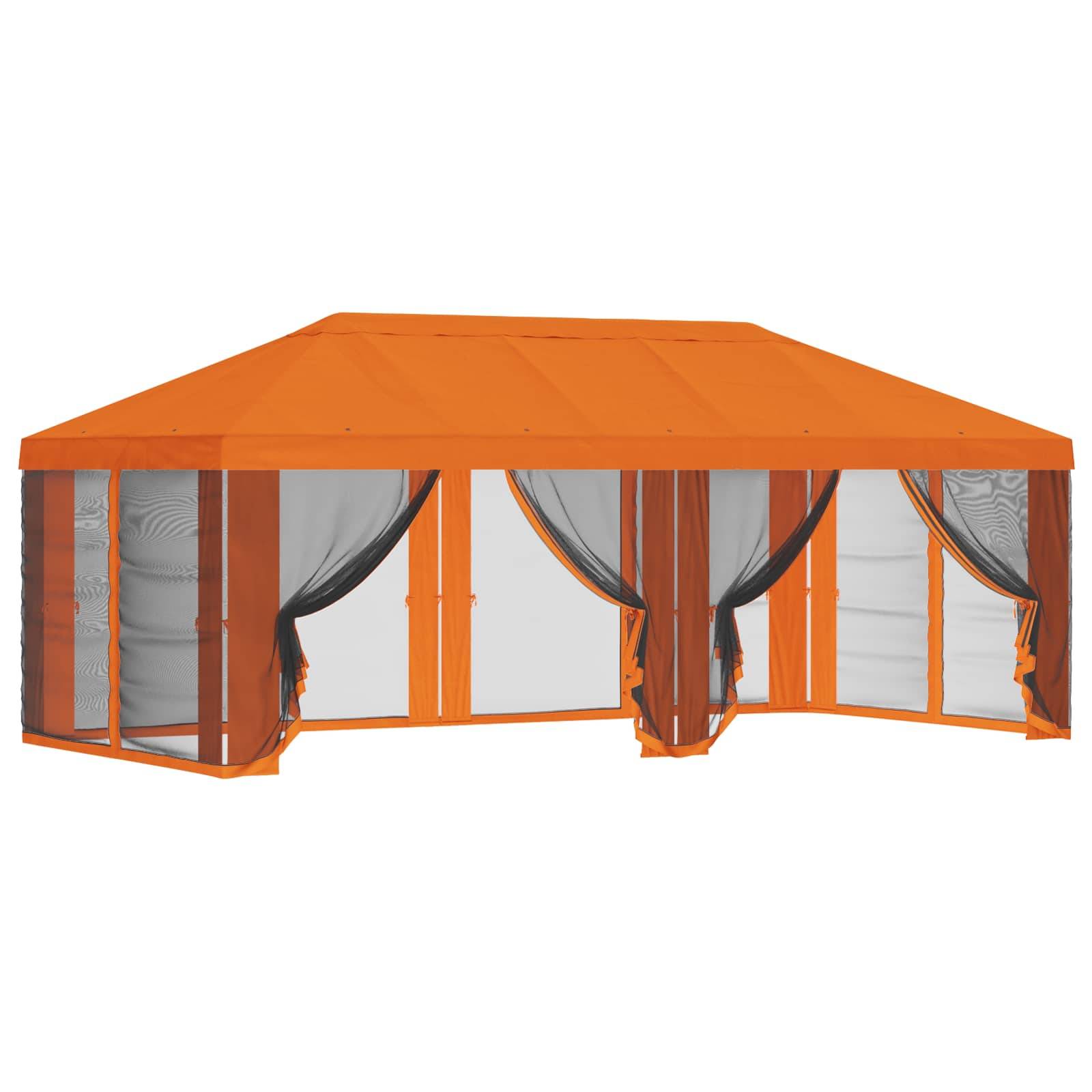 vidaXL Pavillon Dach mit Seitenwänden Orange 600,5 x 300,5 cm