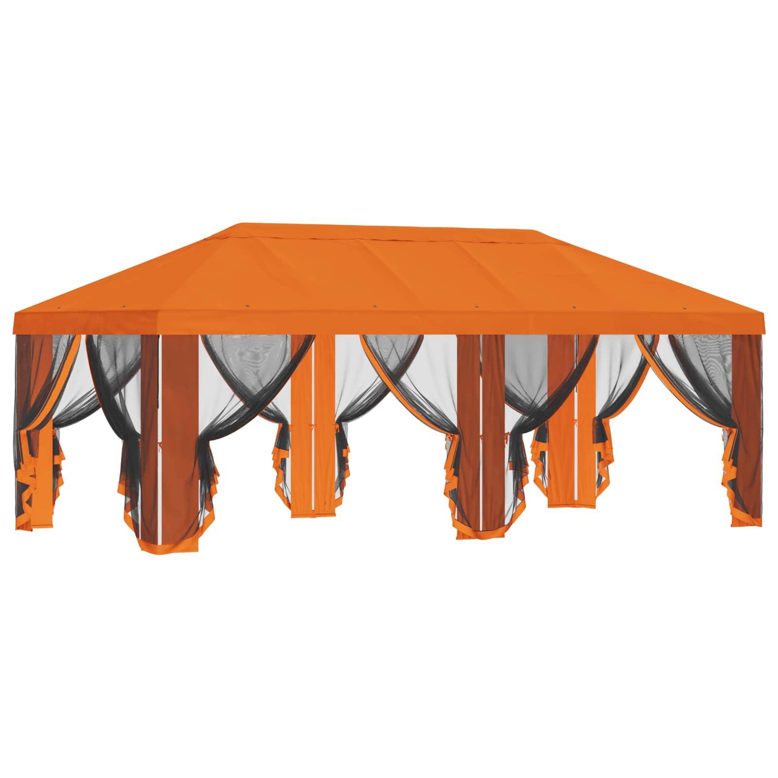 vidaXL Pavillon Dach mit Seitenwänden Orange 600,5 x 300,5 cm