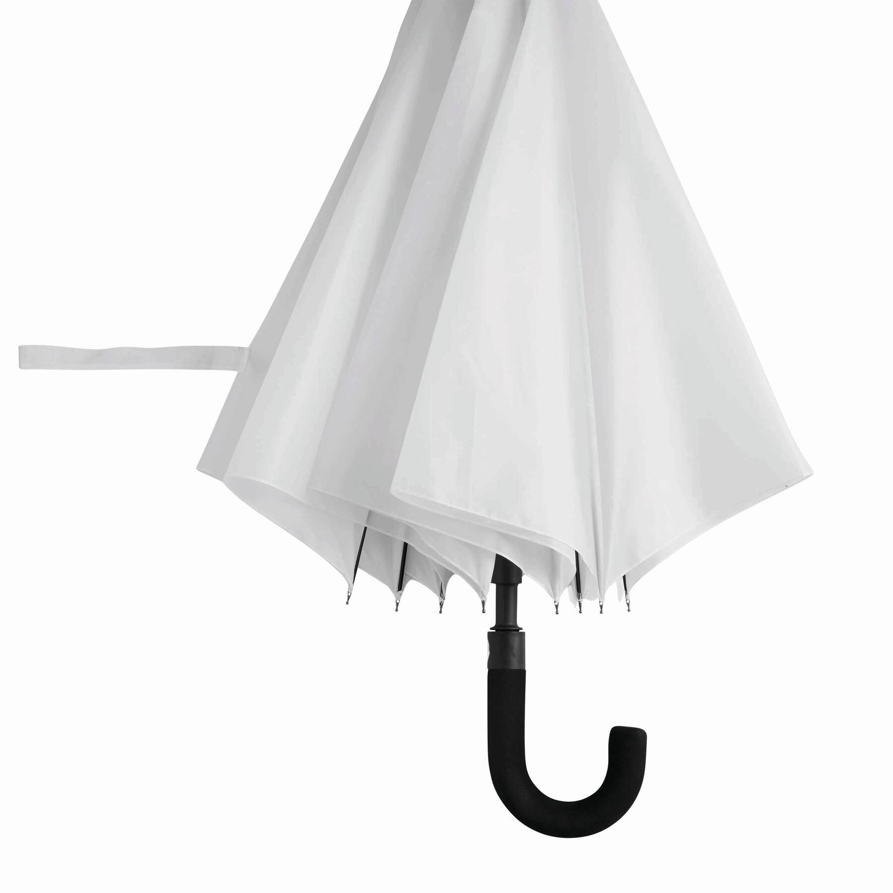 Stockschirm Herren Damen Stabil Automatik Regenschirm Groß Ø119 cm Weiß L96cm