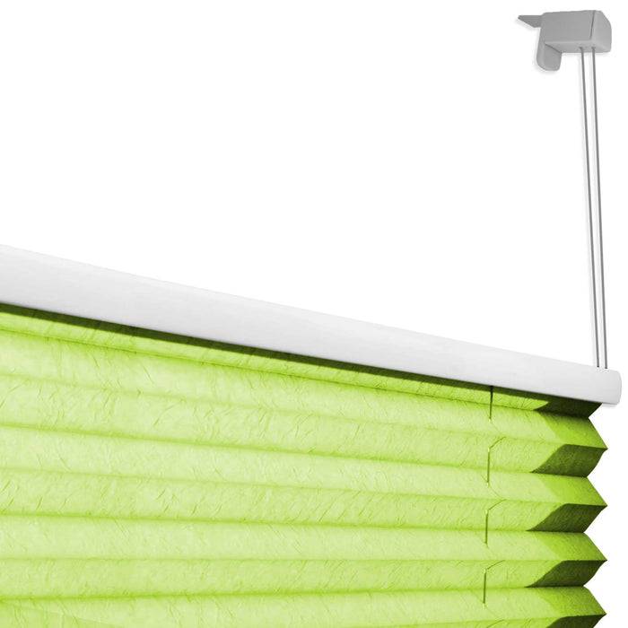 FLOORDIREKT Faltrollo Magic Mini - Lichtdurchlässig & Blickdicht - Befestigung ohne Schrauben möglich - Hellgrün - 120 x 100 cm