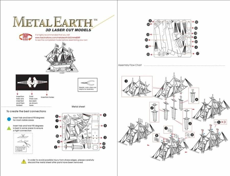 METAL EARTH 3D-Puzzle Schiff Golden Hind (gold)