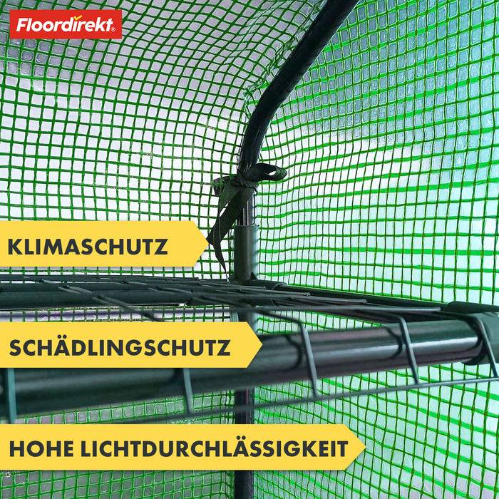 FLOORDIREKT Gewächshaus Bloom - Witterungsbeständiges Gewächshaus mit robustem Stahlrahmen - Mit 4 Ablageebenen