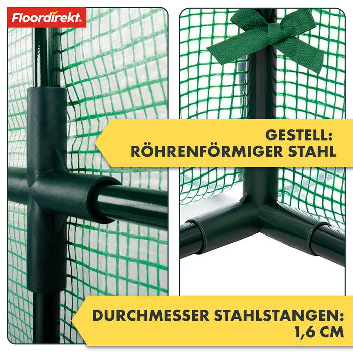FLOORDIREKT Gewächshaus Botanika - Robust & Witterungsbeständig - In 3 Größen erhätlich - 50 x 100 x 150 cm