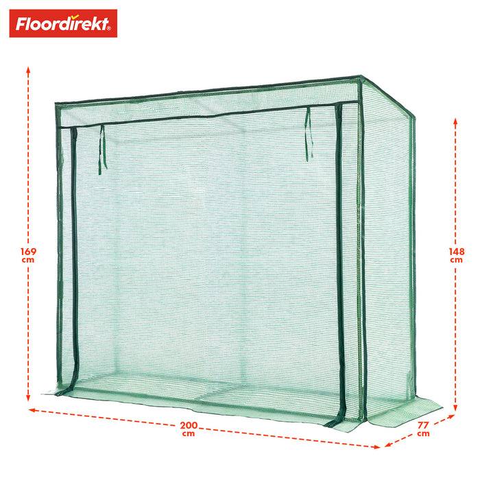 FLOORDIREKT Gewächshaus Botanika - Robust & Witterungsbeständig - In 3 Größen erhätlich - 77 x 200 x 169 cm