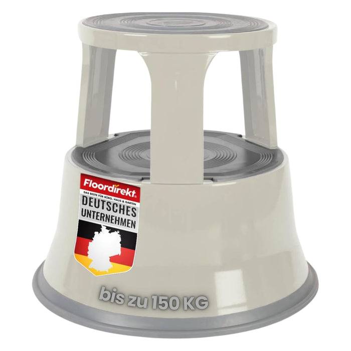 FLOORDIREKT Rollhocker - Hocker für Büro oder Gewerbe - TÜV & GS geprüft - Lichtgrau