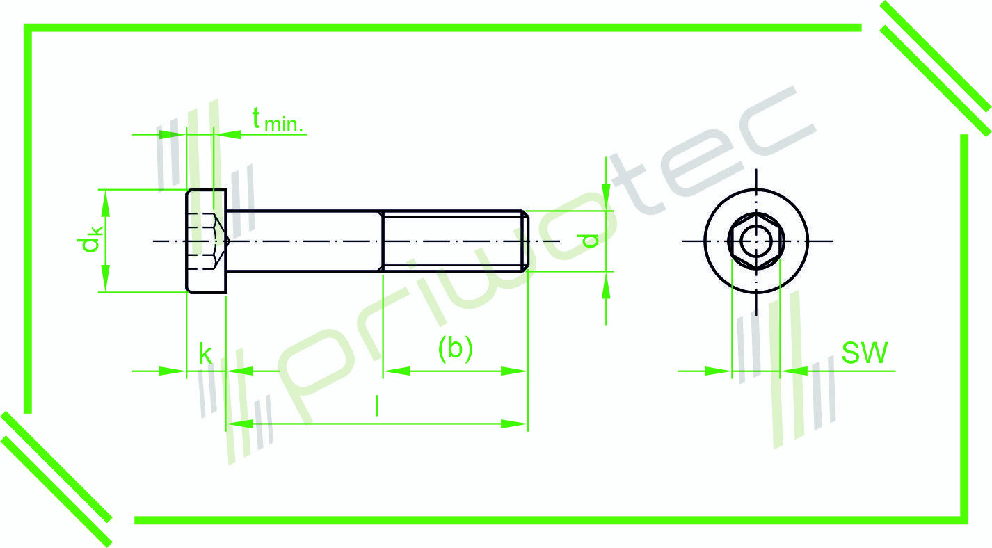 DIN7984 M3x16 Zylinderschrauben mit Innensechskant, niedriger Kopf, Vollgewinde Material: A2 - blank (100 Stk.)