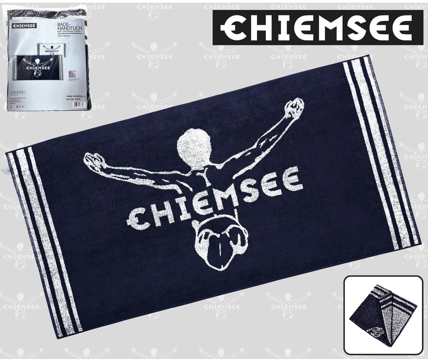 Chiemsee Handtuch Badehandtuch 70x140cm Baumwolle dunkelblau Strandhandtuch