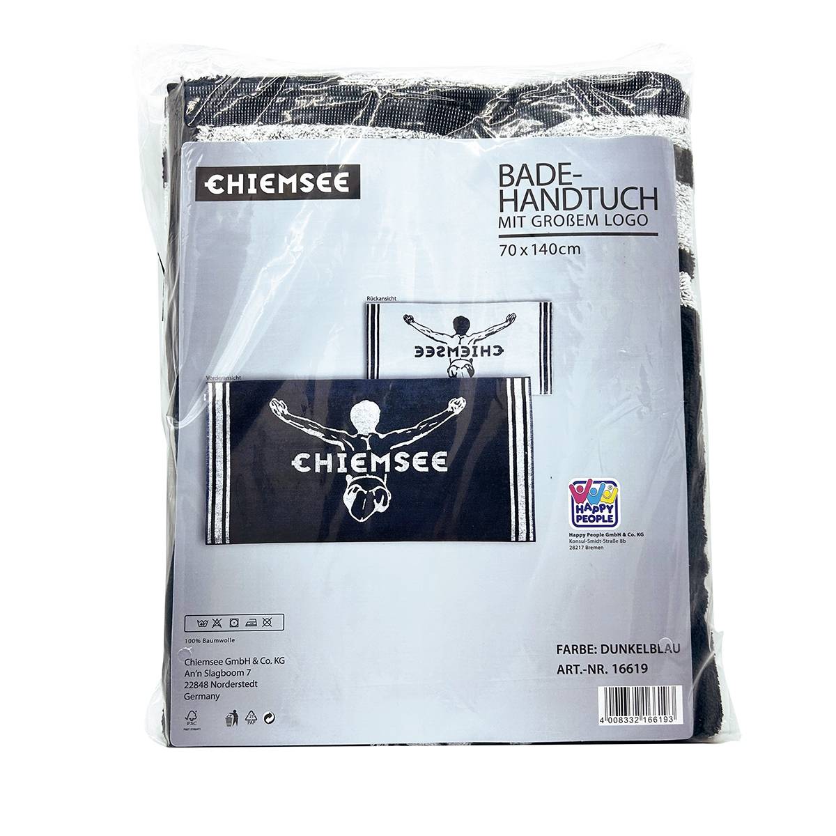 Chiemsee Handtuch Badehandtuch 70x140cm Baumwolle dunkelblau Strandhandtuch