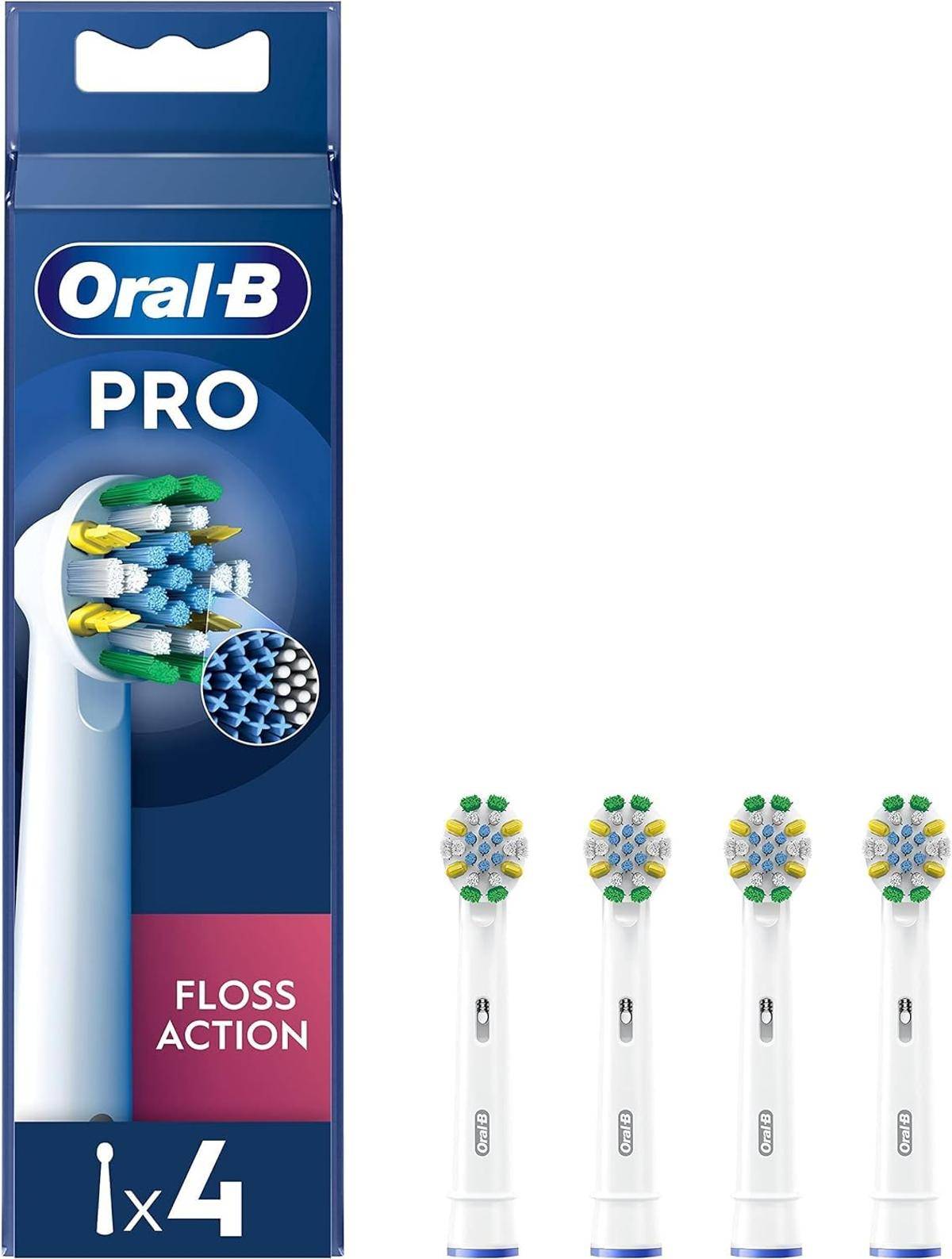 Oral-B Pro Floss Action Aufsteckbürste Zahnbürste X-Form 4er Pack weiß