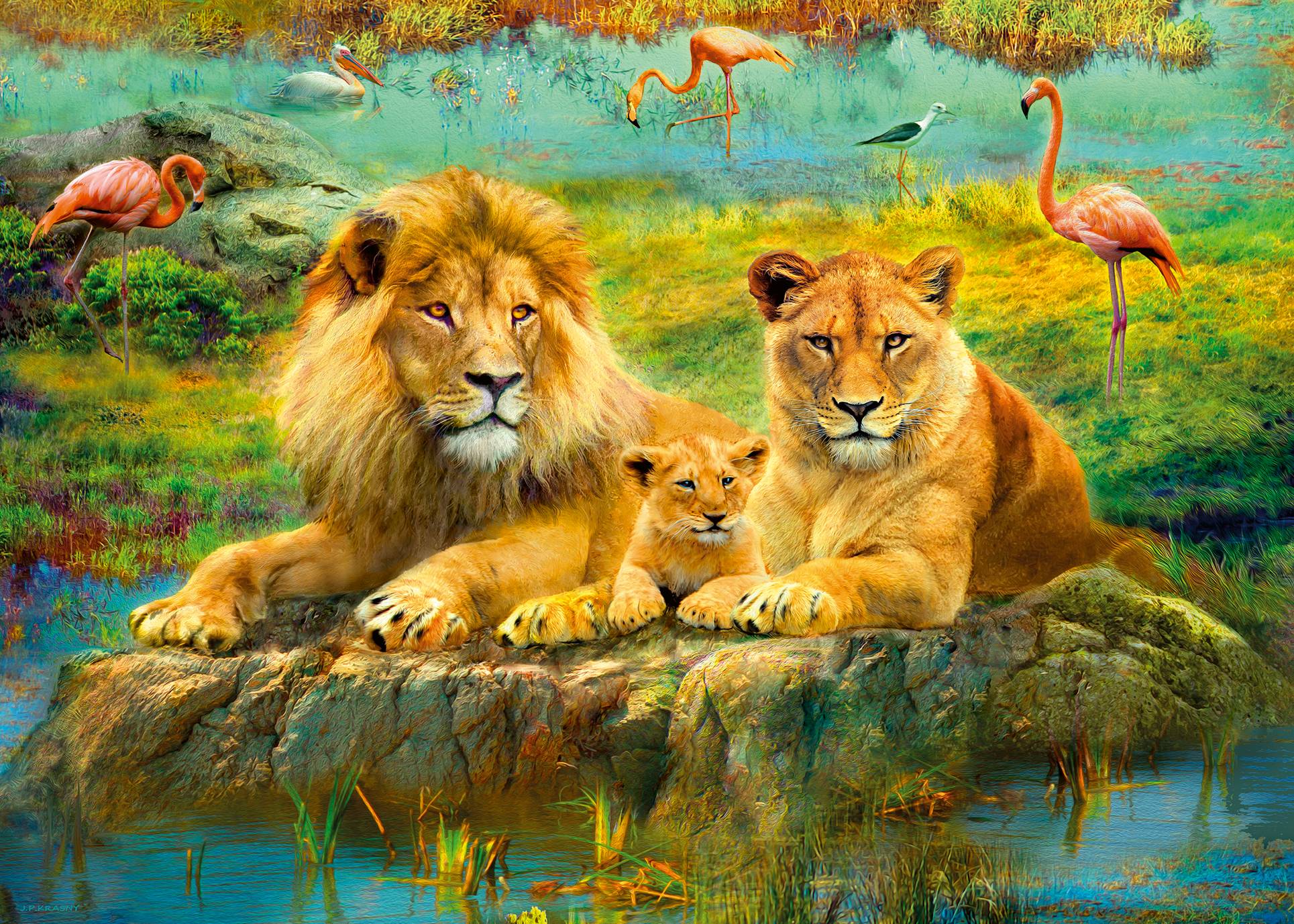 Ravensburger, Afrikanische Tiere, 2x 1000 Teile Puzzle