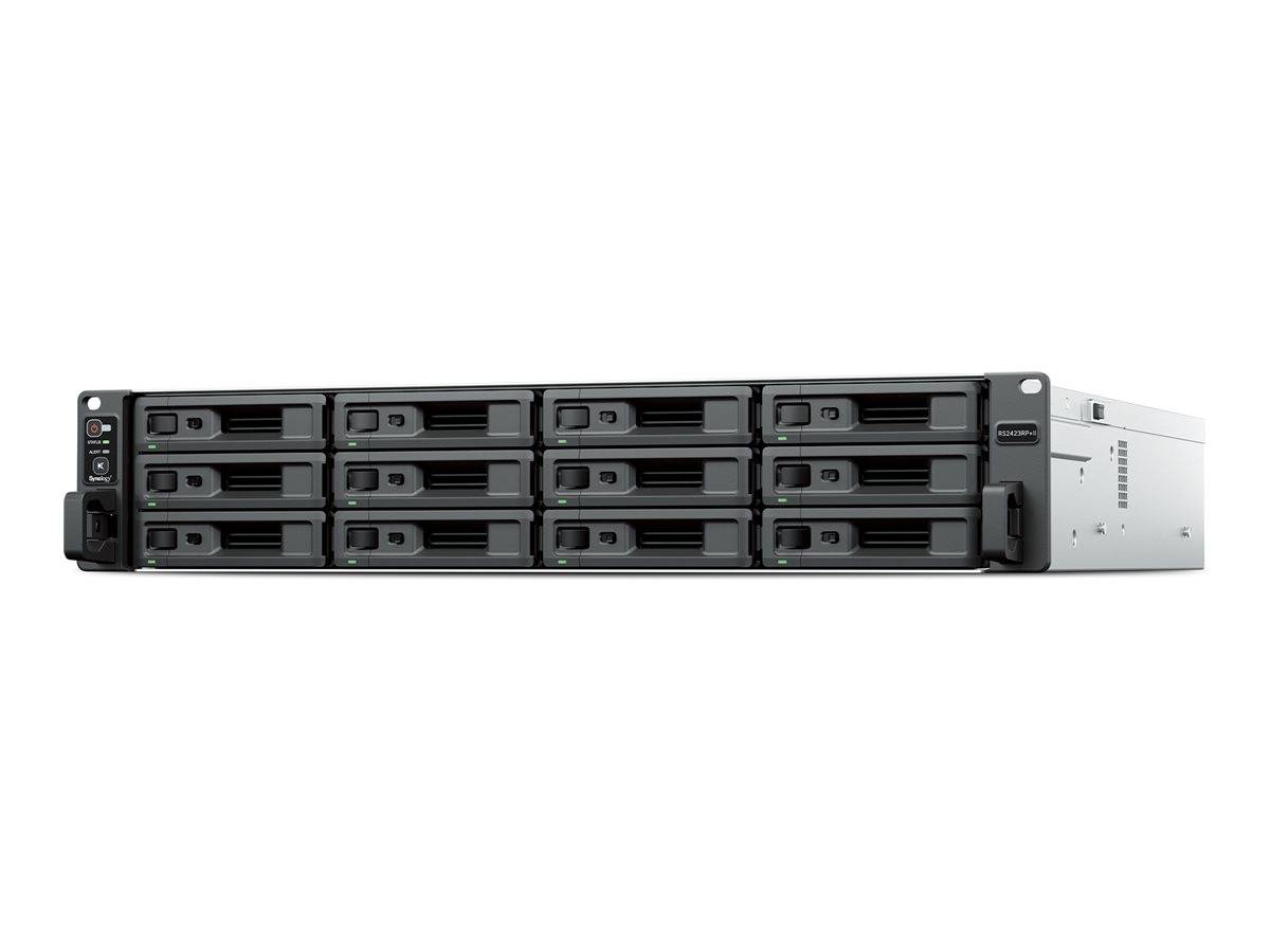 Vorderansicht eines Rack-Mount-Speicherservers mit 12 Hot-Swap-Laufwerkschächten und Statusanzeigen.