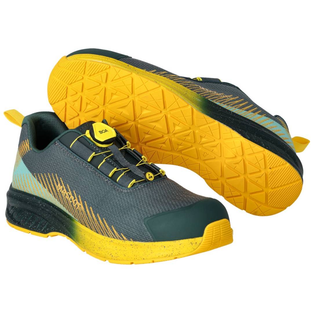 Mascot ESD-Sicherheitshalbschuh FOOTWEAR CUSTOMIZED F1601-909 S1PS Gr. 38 forest green/sunflower yellow