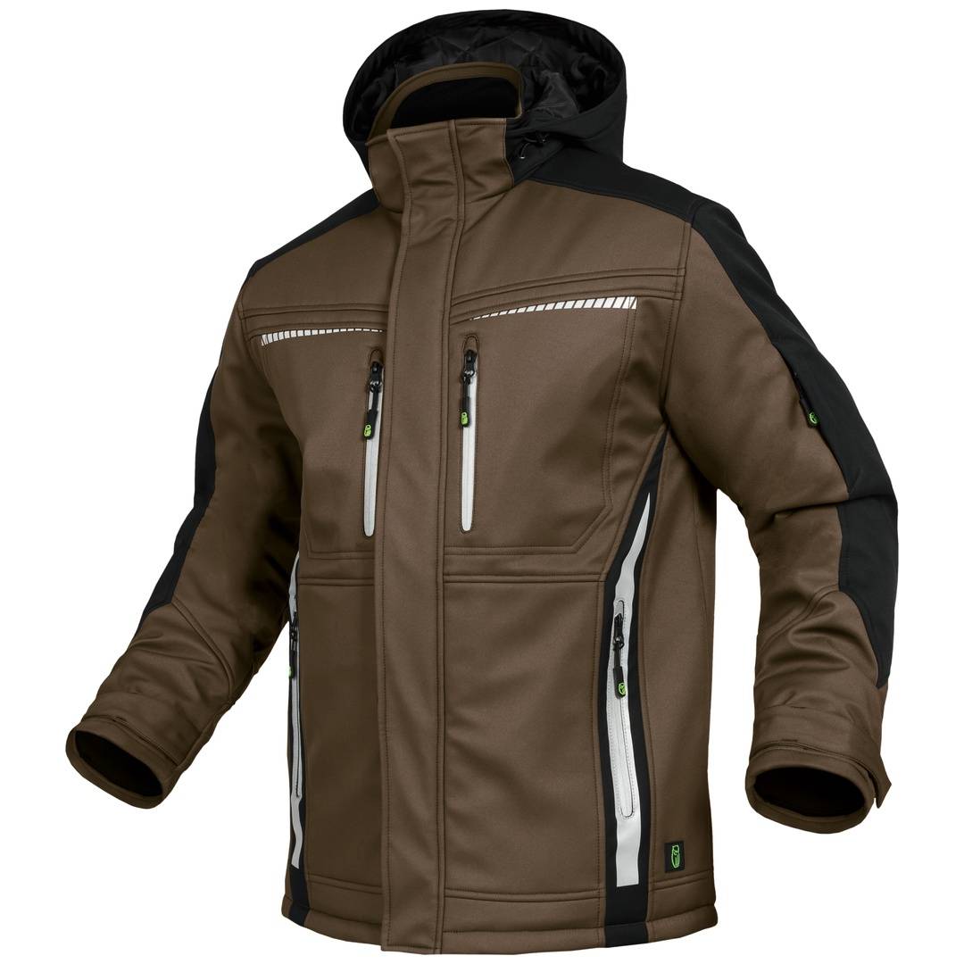 Leibwächter Winter-Softshelljacke Flex-Line Gr. 6XL haselnuss/schwarz