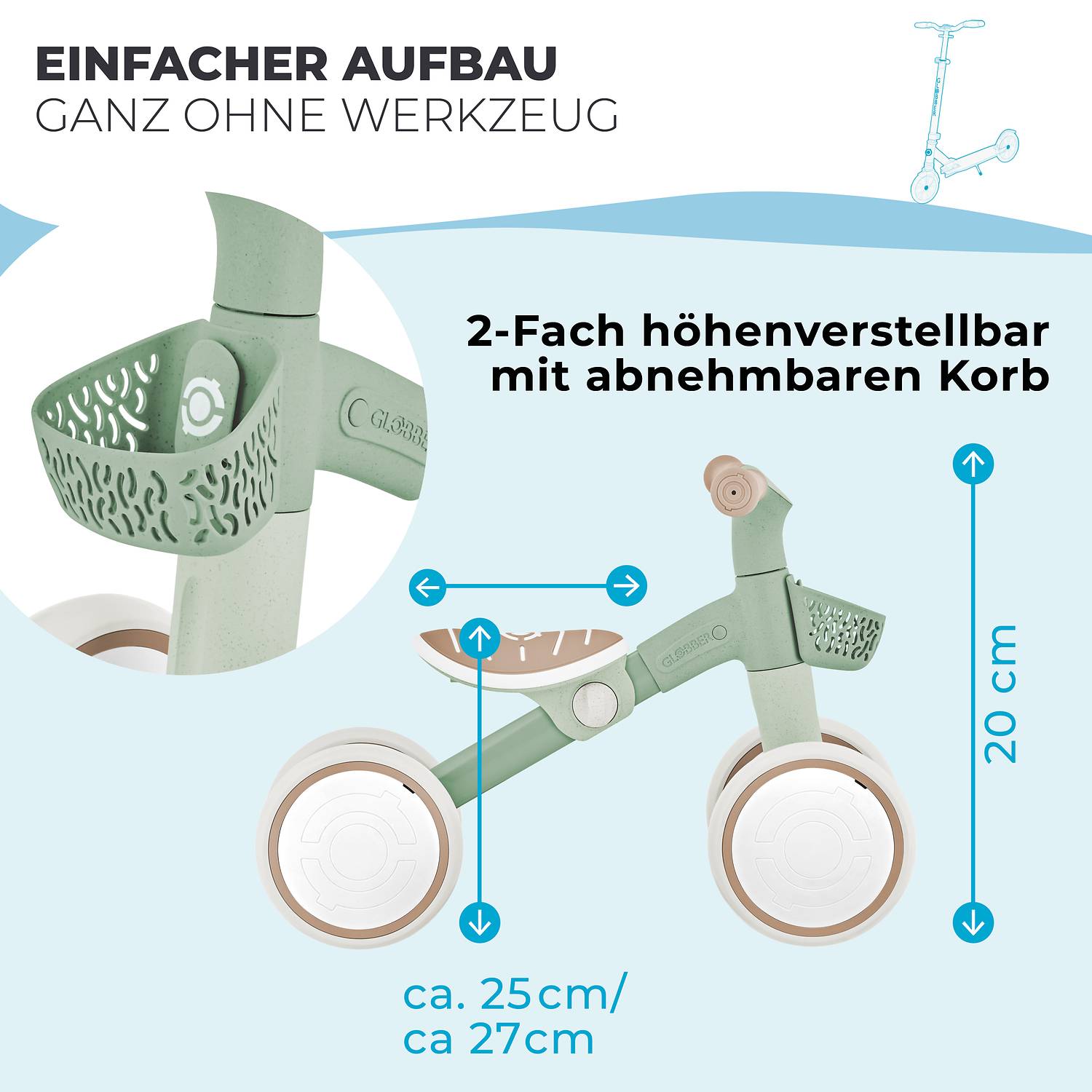 GLOBBER LEARNING BIKE ECO salbei grün