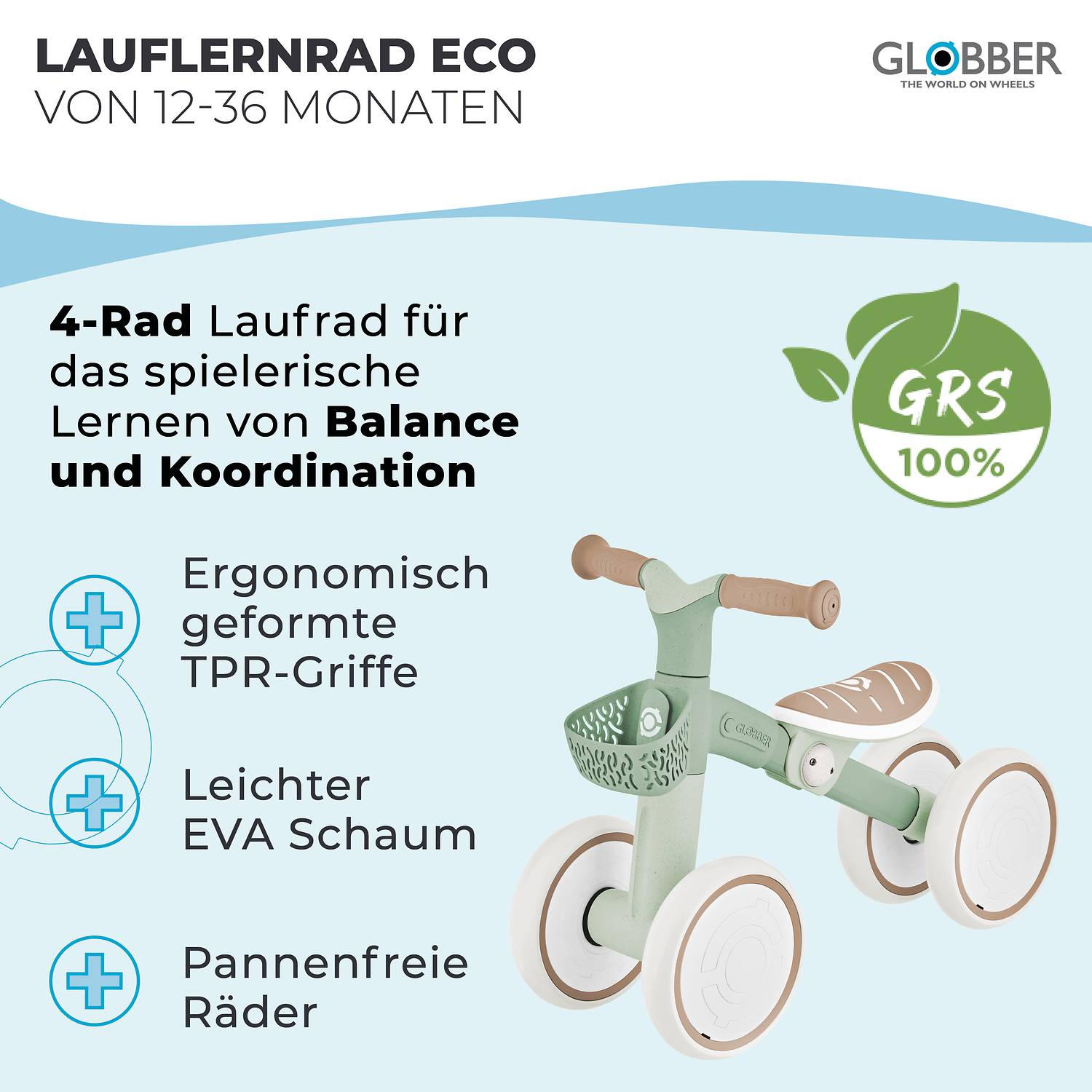 GLOBBER LEARNING BIKE ECO salbei grün