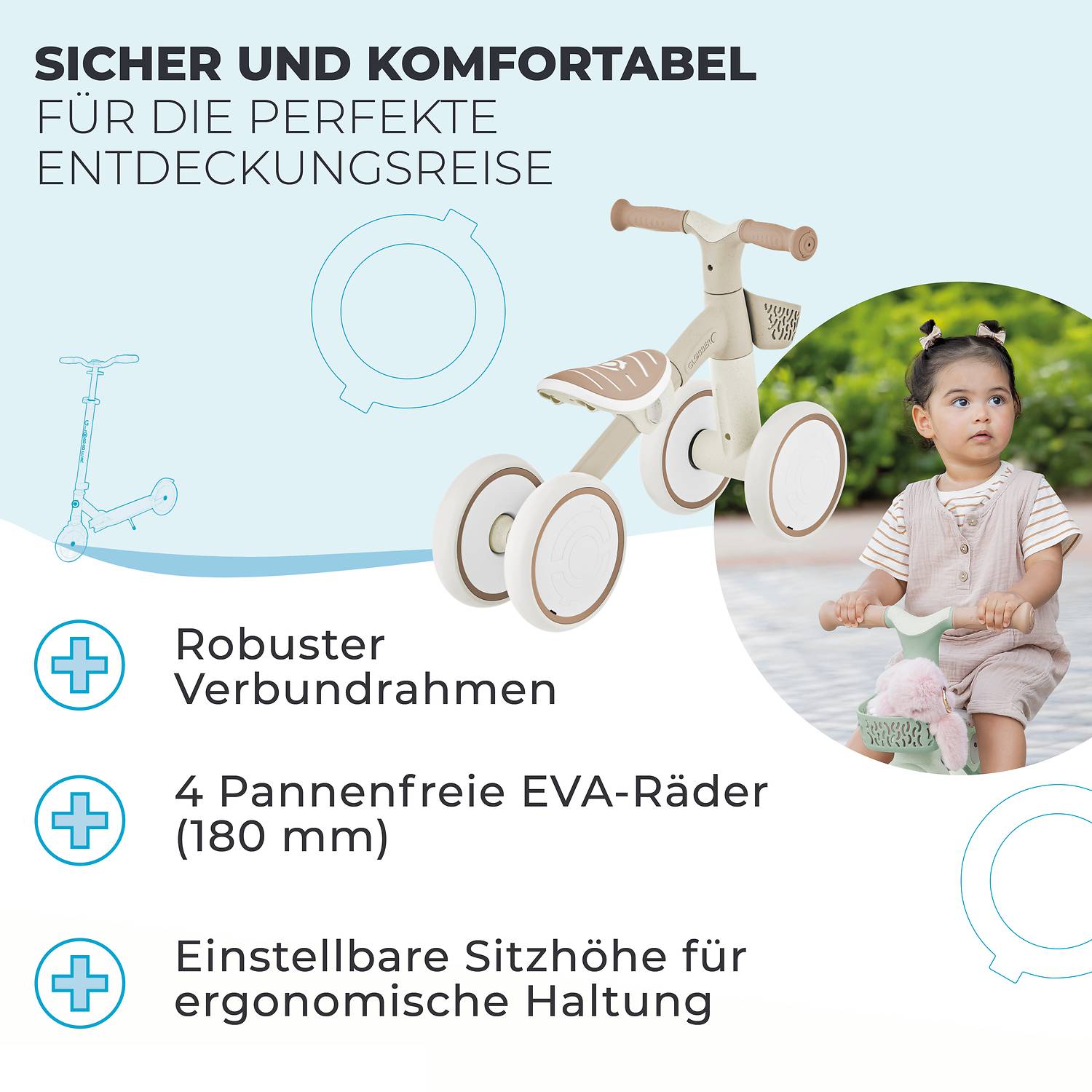 GLOBBER LEARNING BIKE ECO taupe