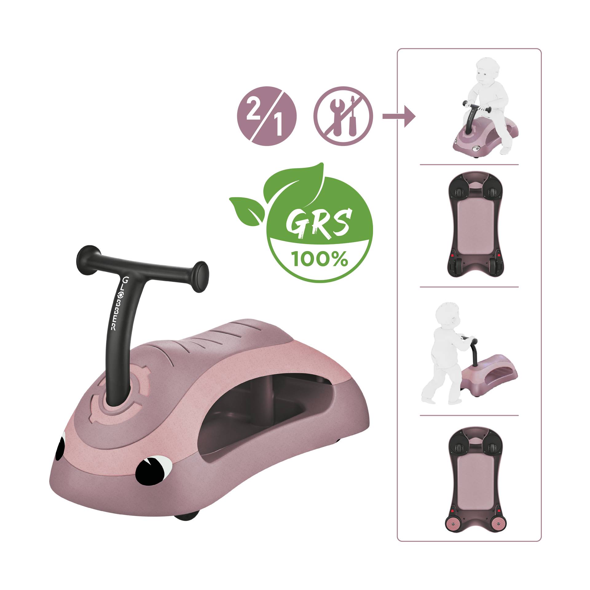 GLOBBER WALK N' ROLL 2in1 ECO beere